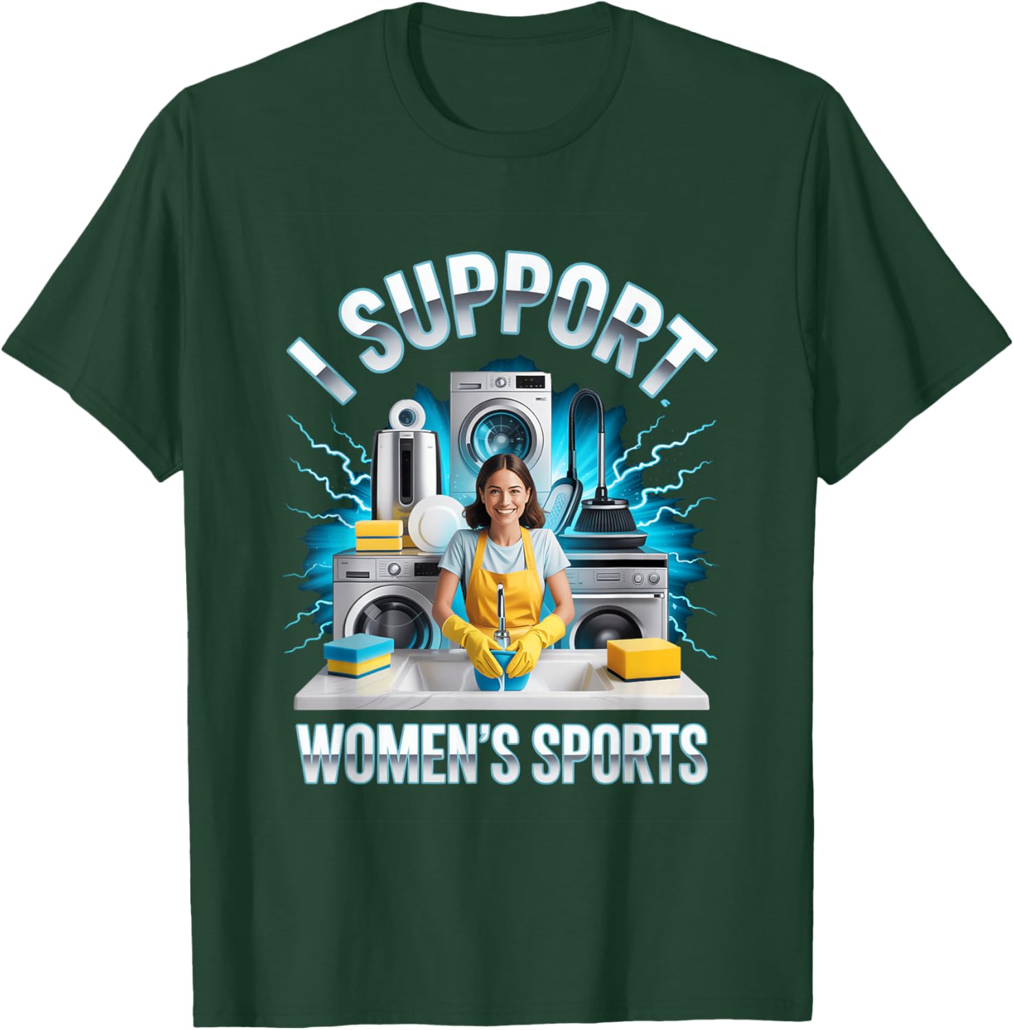 I Support Women's Sports Unwearable Aduld Humor Bootleg T-Shirt - T-Shirt | Forest