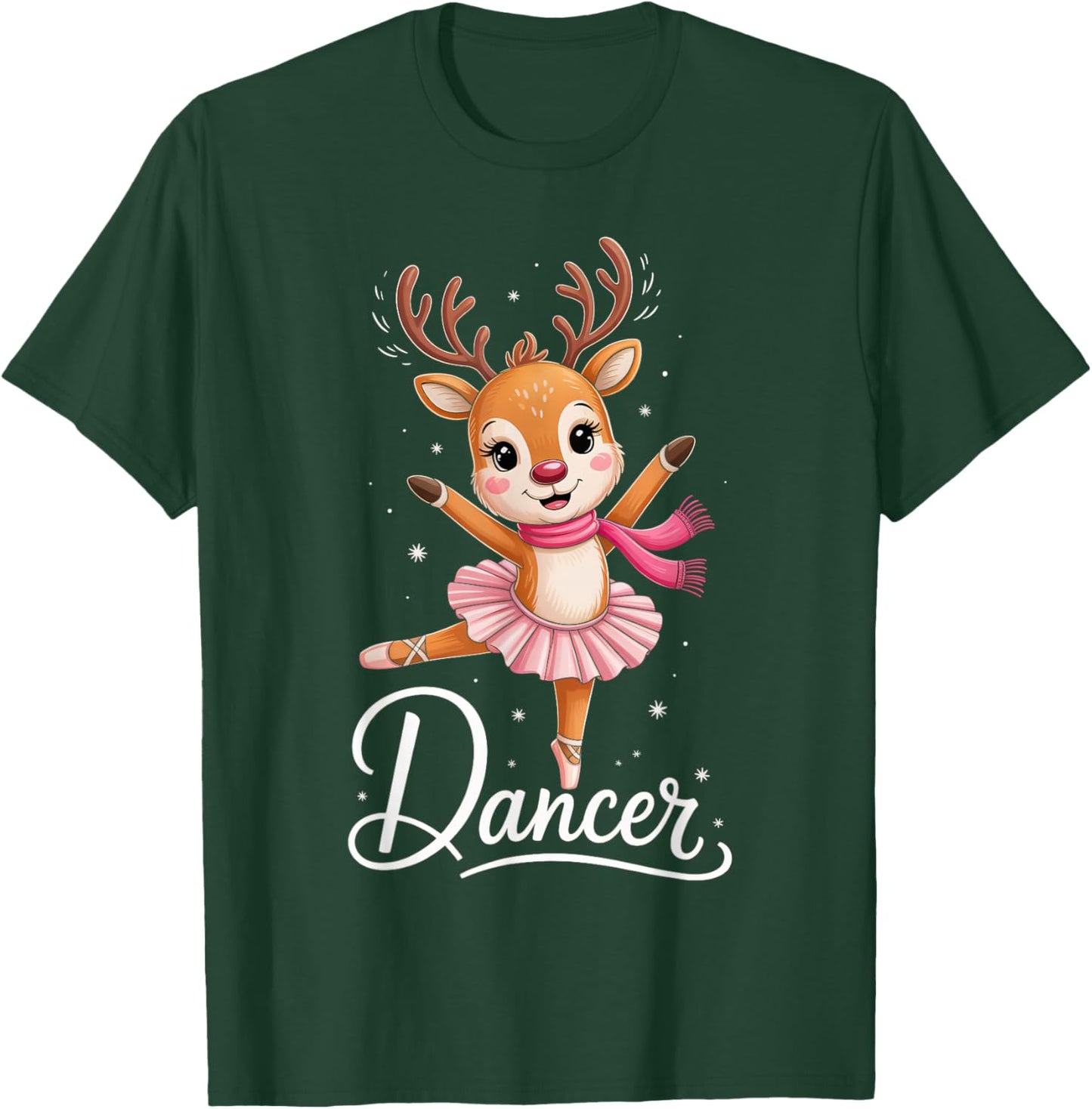 Santa Reindeer Ballet Dancer Cute Christmas Men Women Kids T-Shirt - T-Shirt | Forest