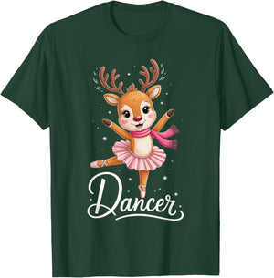 Santa Reindeer Ballet Dancer Cute Christmas Men Women Kids T-Shirt - T-Shirt | Forest