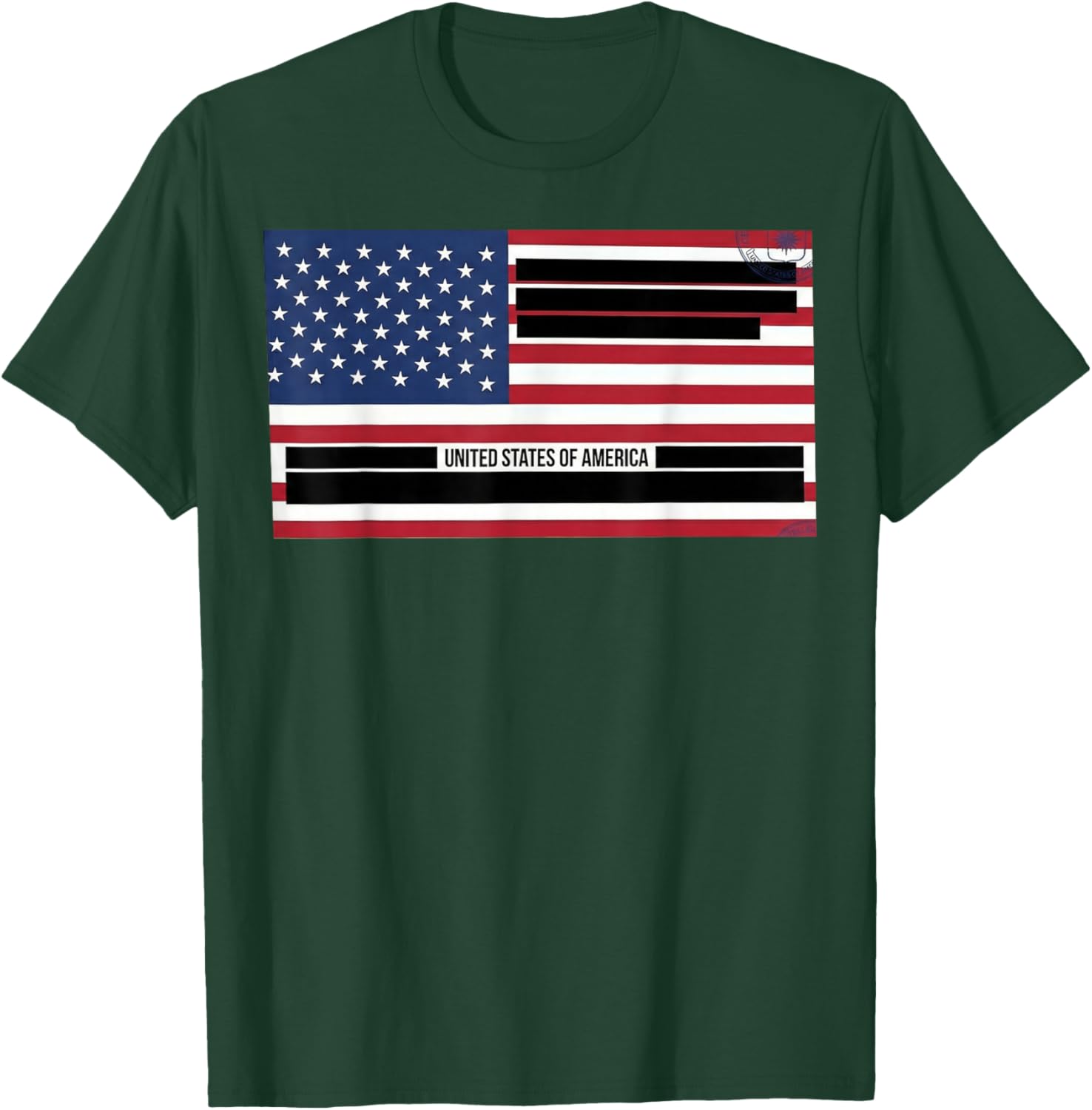 Censored Documents American Flag | United States of America T-Shirt - T-Shirt | Forest