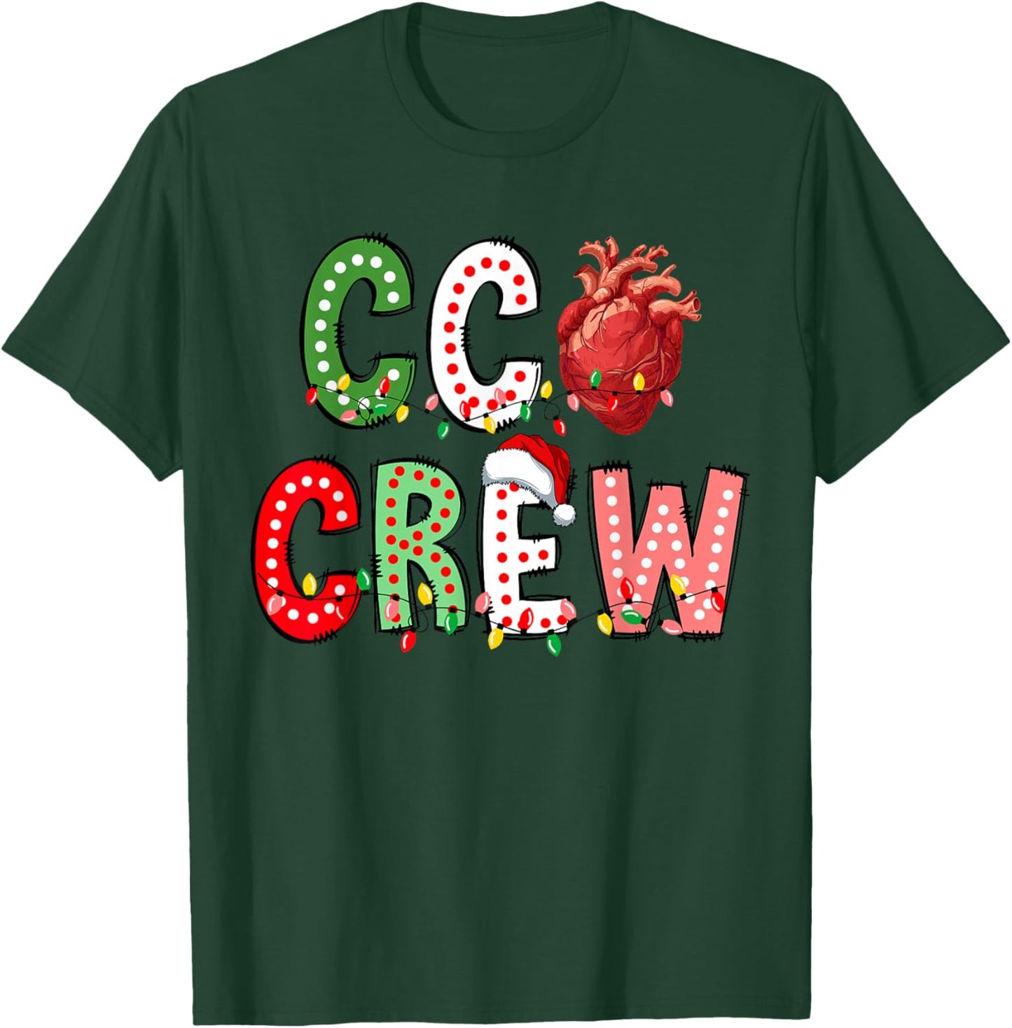 CCU Crew Christmas Lights Coronary Care Unit Nurse Rehab RN T-Shirt - T-Shirt | Forest