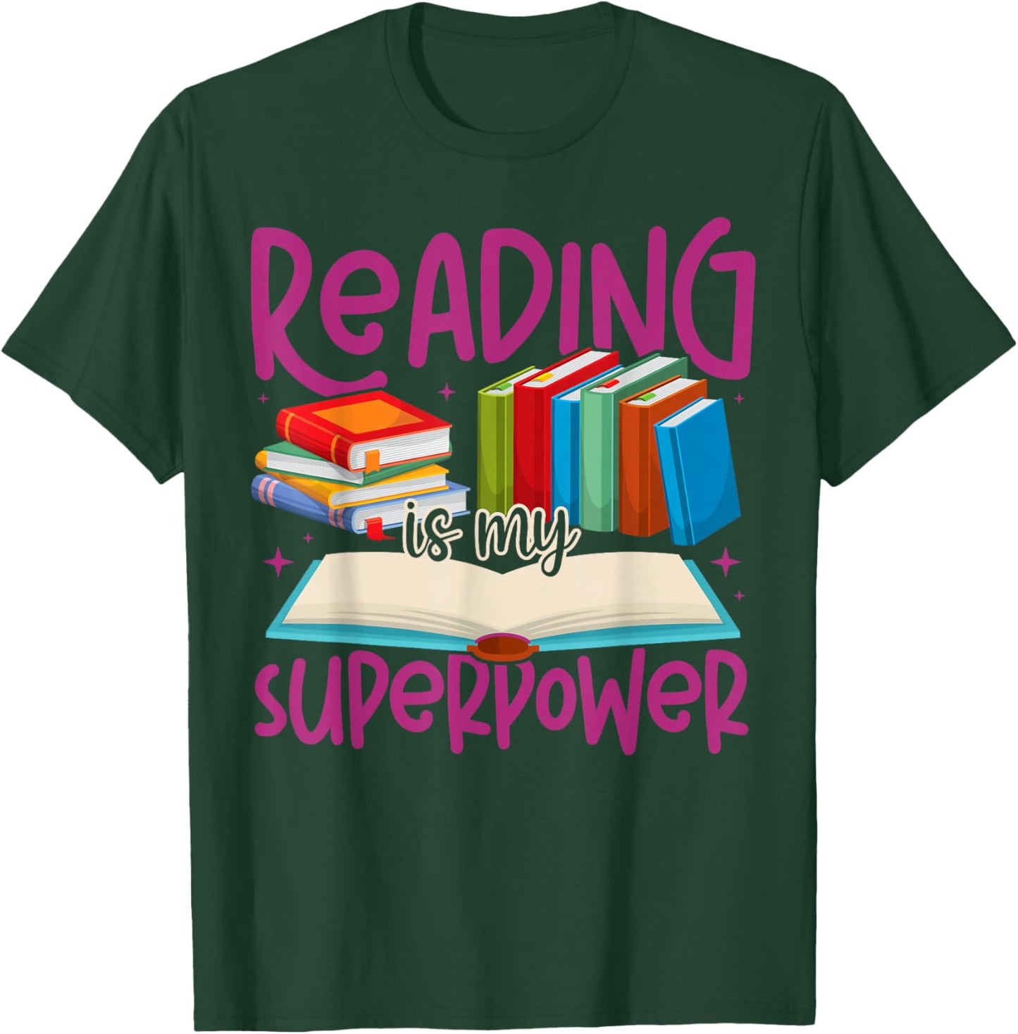 Book Reading Reading is My Superpower T-Shirt - T-Shirt | Forest