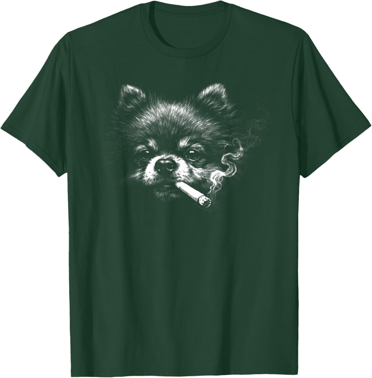 Dog Smoking Funny Pomeranian Smoking Dog Meme T-Shirt - T-Shirt | Forest