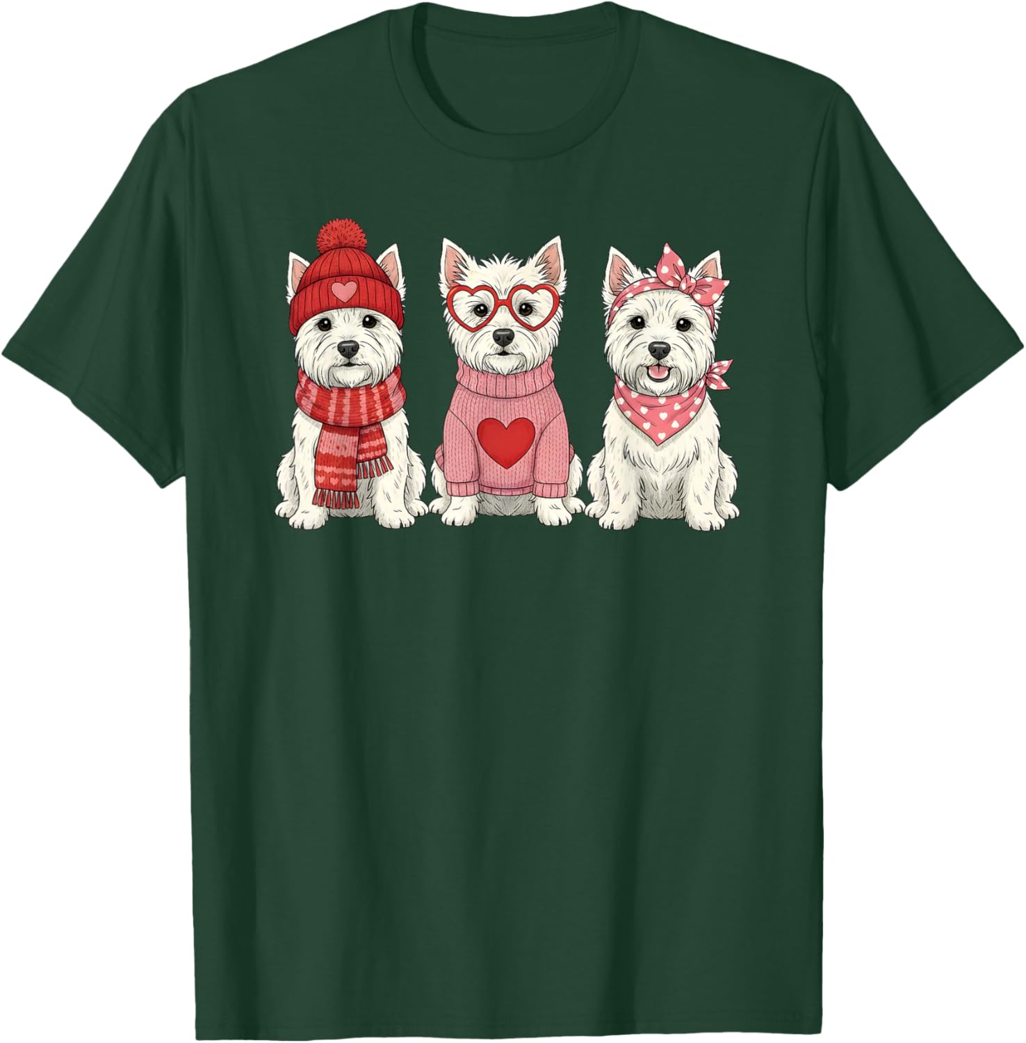 Cute West Highland White Terrier Valentine Westie Dog T-Shirt - T-Shirt | Forest