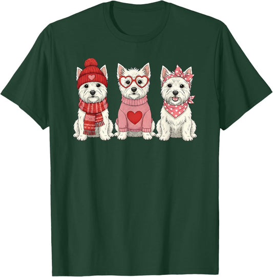 Cute West Highland White Terrier Valentine Westie Dog T-Shirt - T-Shirt | Forest