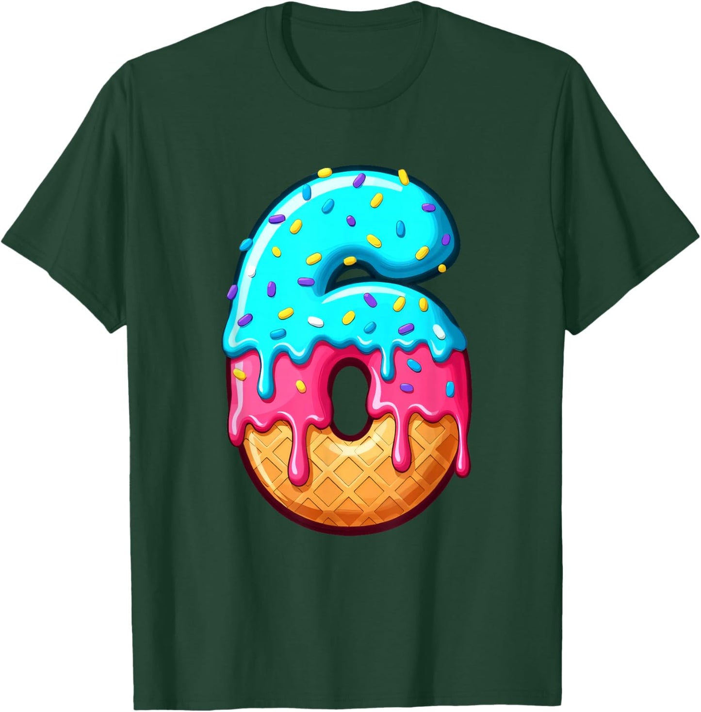 Funny 67 Number 6 Ice Cream Drip Meme Matching Group Costume T-Shirt - T-Shirt | Forest