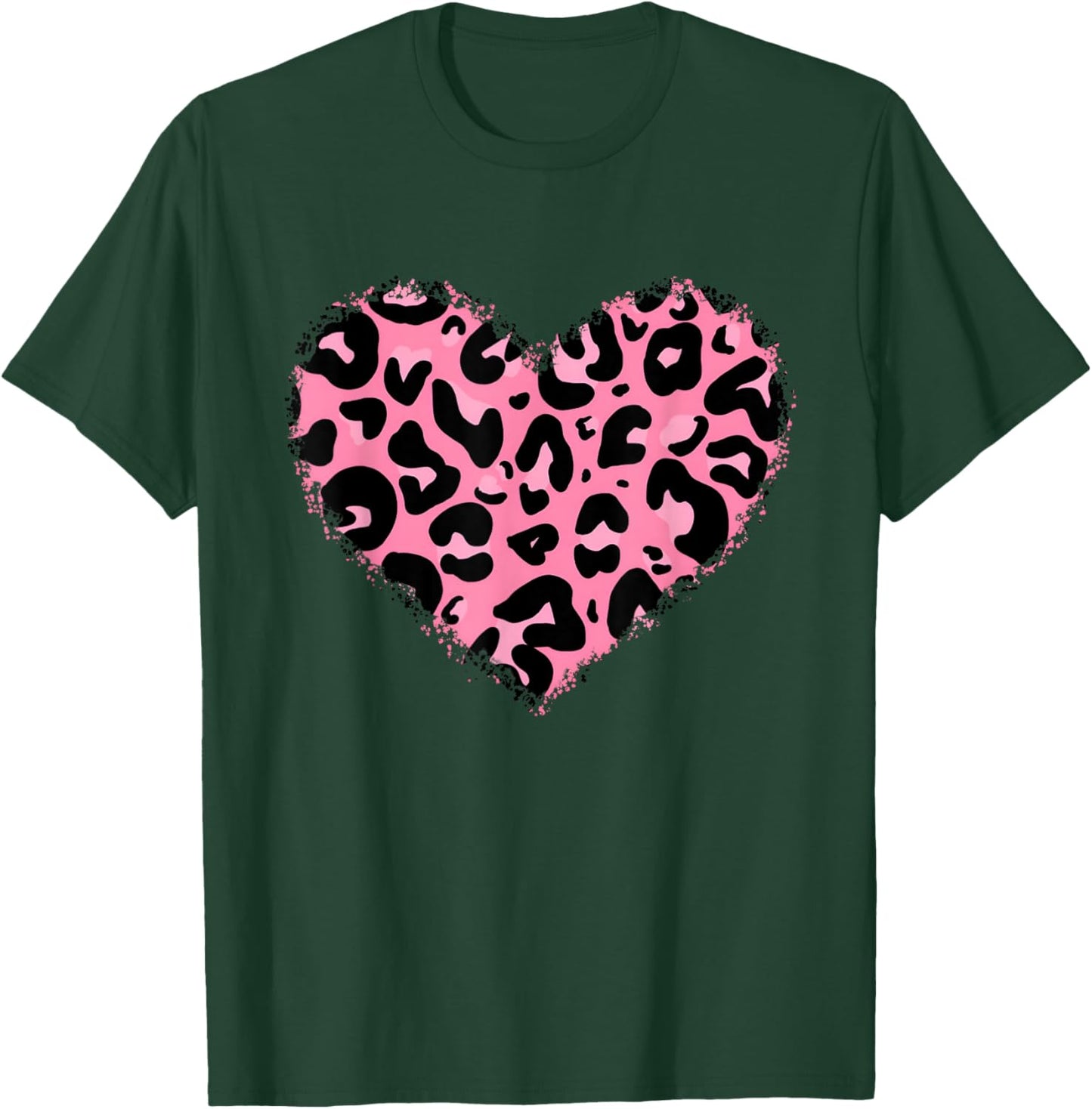 Leopard Cheetah Print Heart Pink Lover Cute Girls & T-Shirt - T-Shirt | Forest