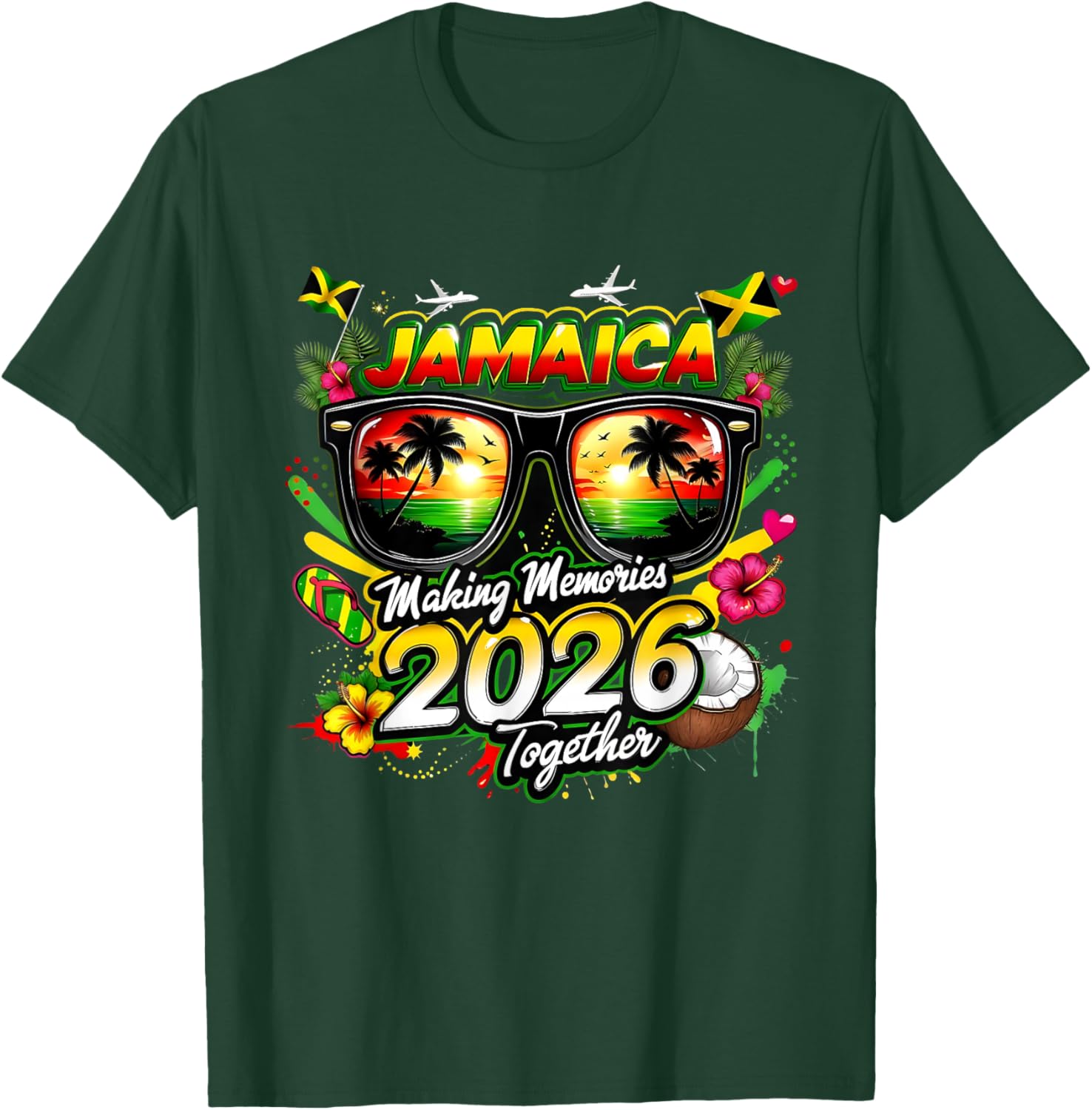 Jamaica 2026 Tropical Family Vacation Making Memories T-Shirt - T-Shirt | Forest