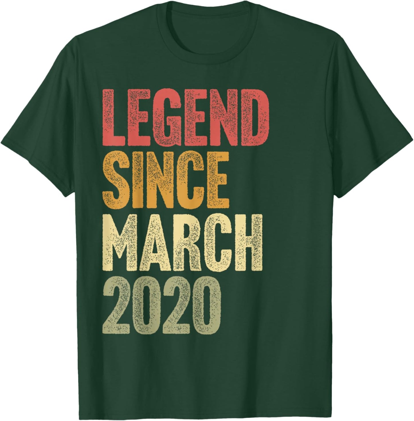 6 Year Old Kids Legend Since March 2020 Retro 6th Birthday T-Shirt - T-Shirt | Forest