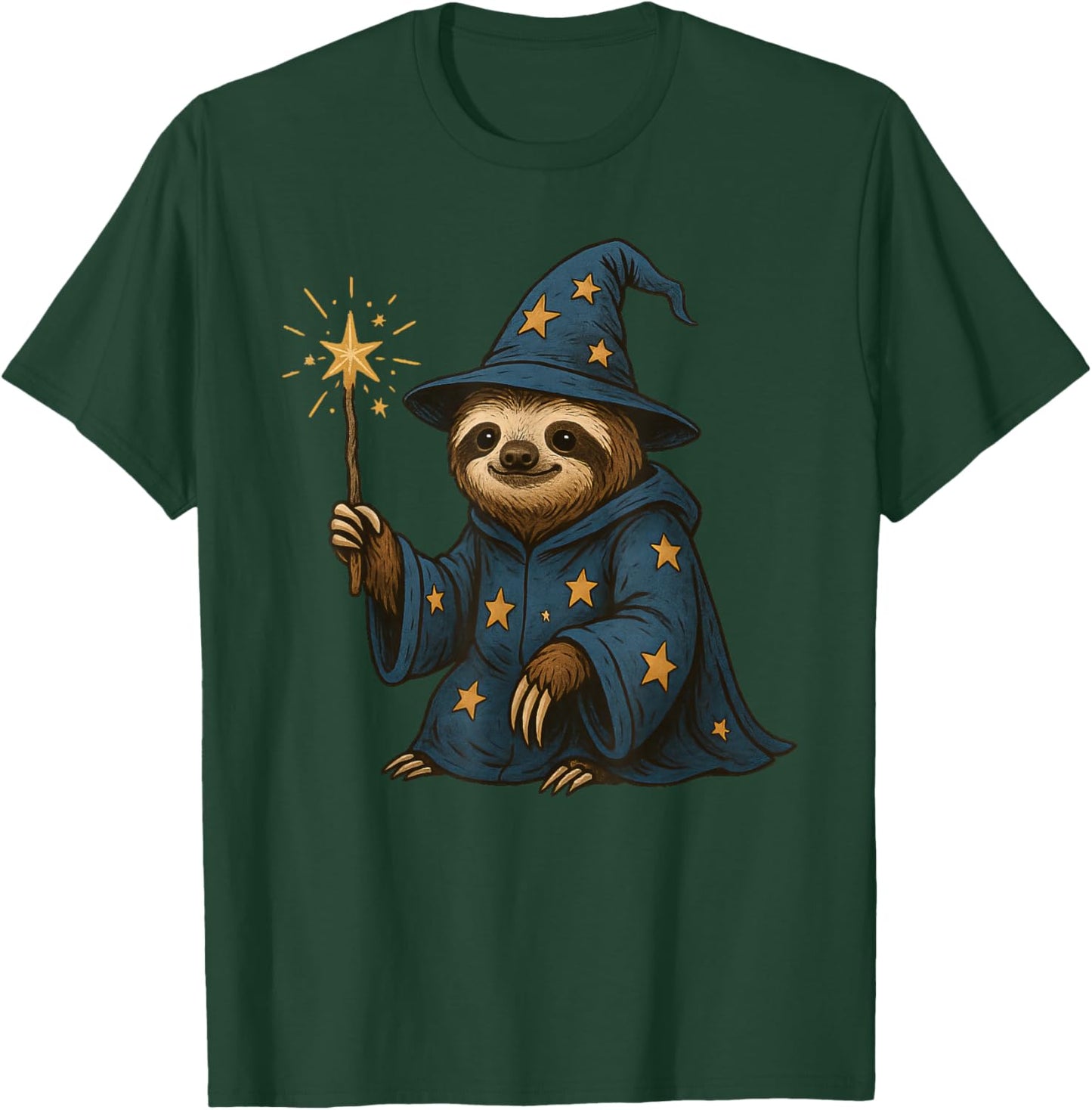 Sloth Wizard Fantasy T-Shirt - T-Shirt | Forest
