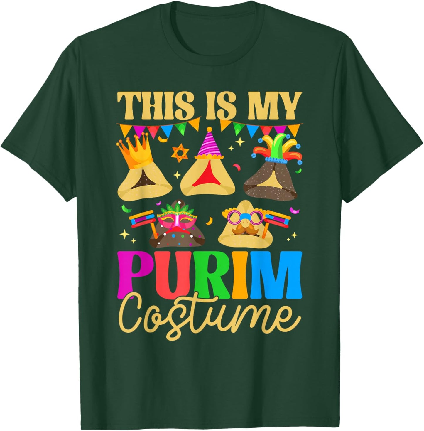 This is My Purim Costume Hamantash Hamantaschen Jewish PJS T-Shirt - T-Shirt | Forest