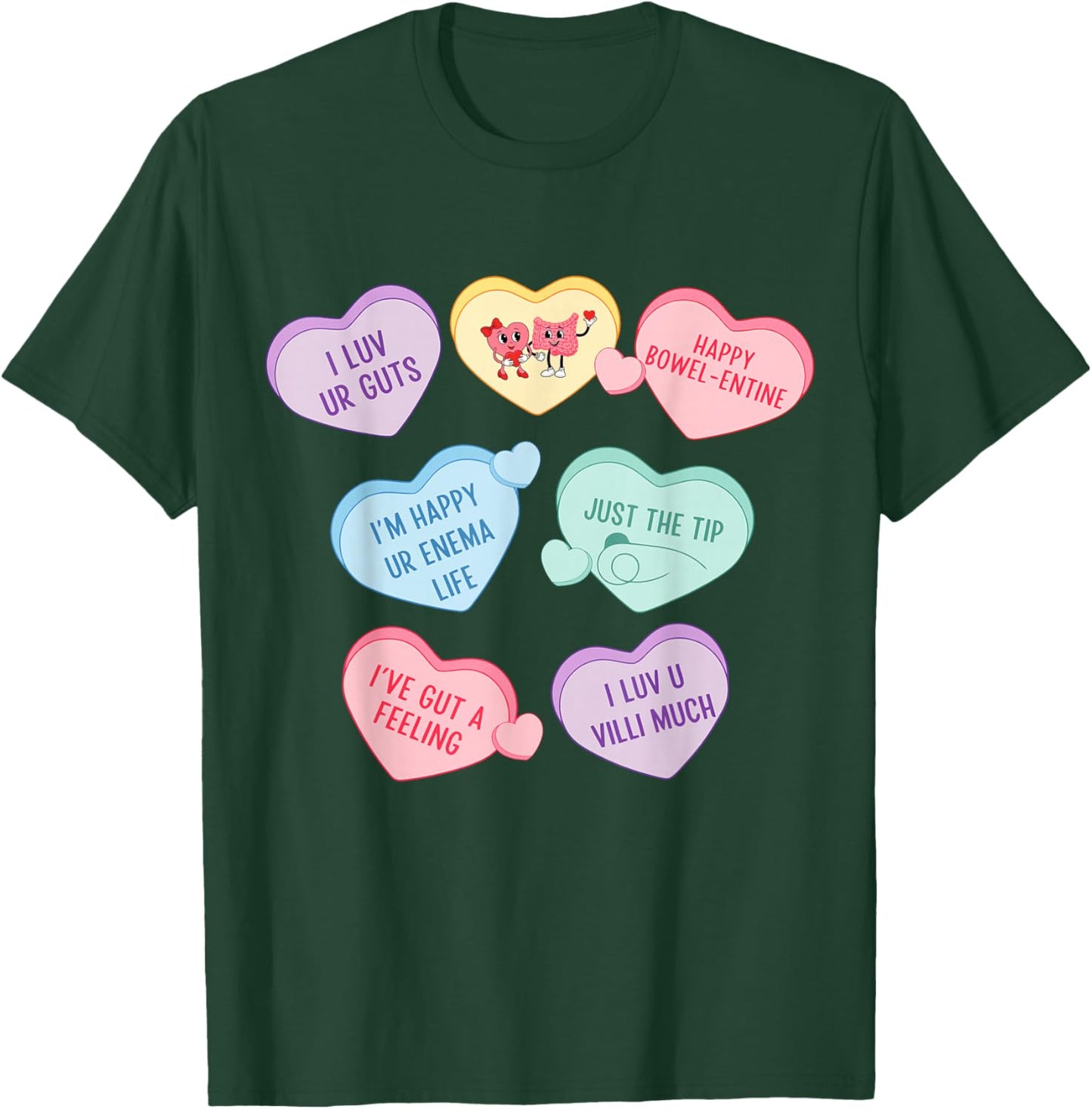 GI Nurse Valentine's Hearts Candy Gastroenterology Endo Tech T-Shirt - T-Shirt | Forest