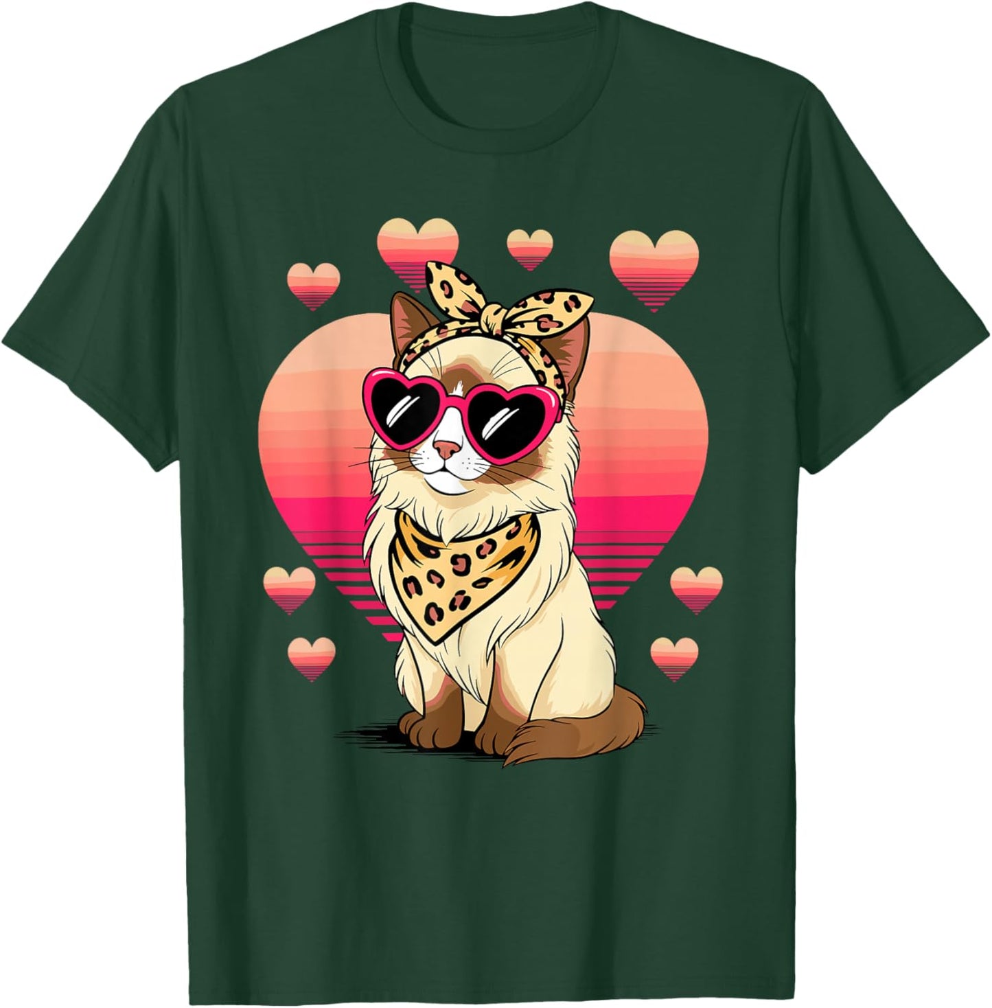 Snowshoe Cat Valentines Day T-Shirt - T-Shirt | Forest