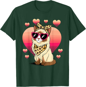 Snowshoe Cat Valentines Day T-Shirt - T-Shirt | Forest