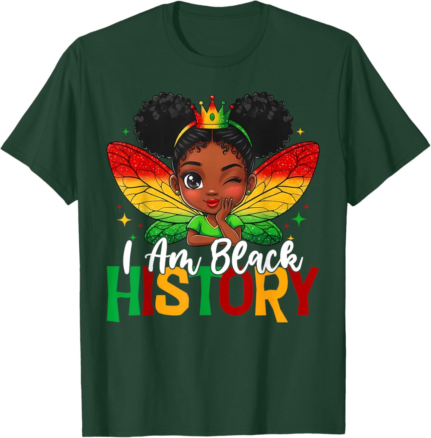I Am Black History Kids Girls Black History Month T-Shirt - T-Shirt | Forest