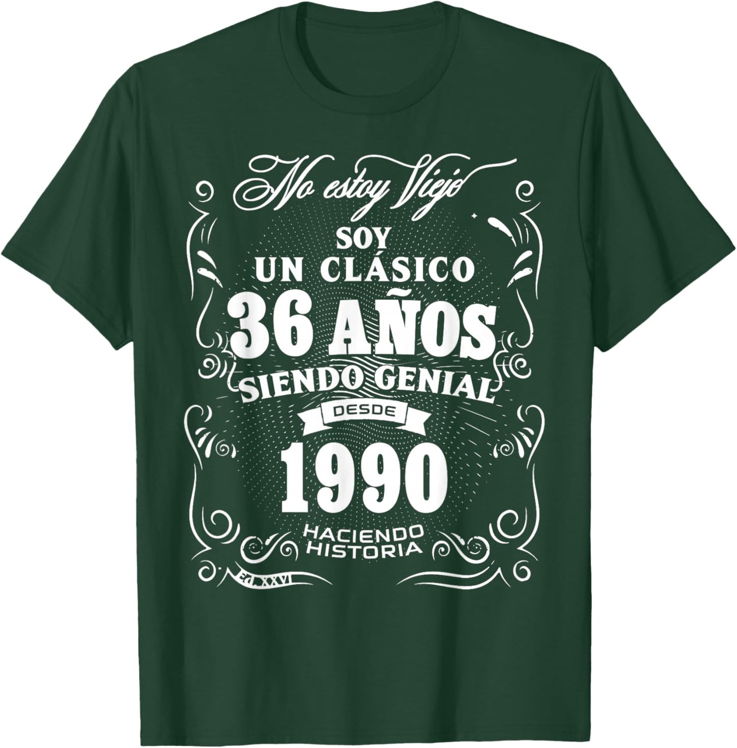 Vintage 36th Birthday Men Funny 1990 36 Birthday Spanish T-Shirt - T-Shirt | Forest