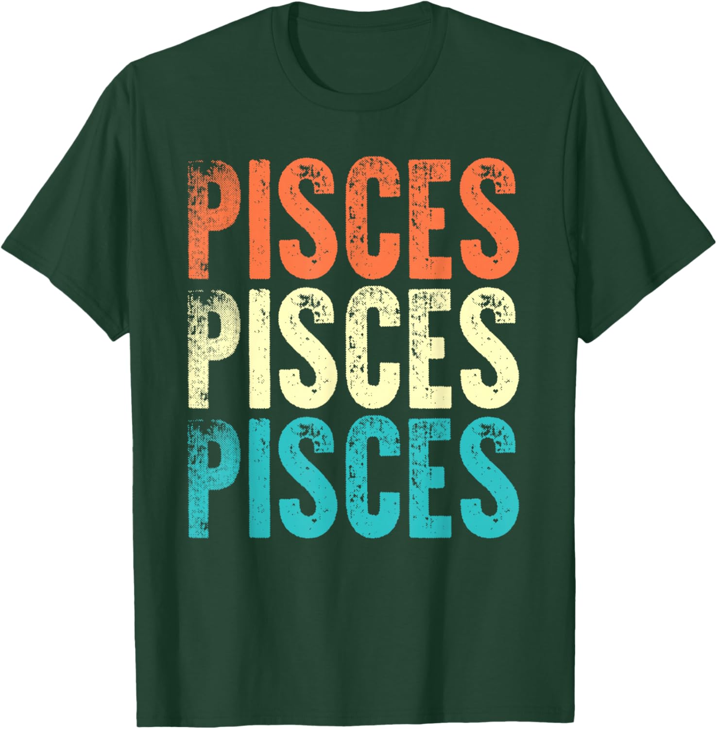 Pisces Vintage Style - Astrology T-Shirt - T-Shirt | Forest