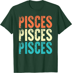 Pisces Vintage Style - Astrology T-Shirt - T-Shirt | Forest
