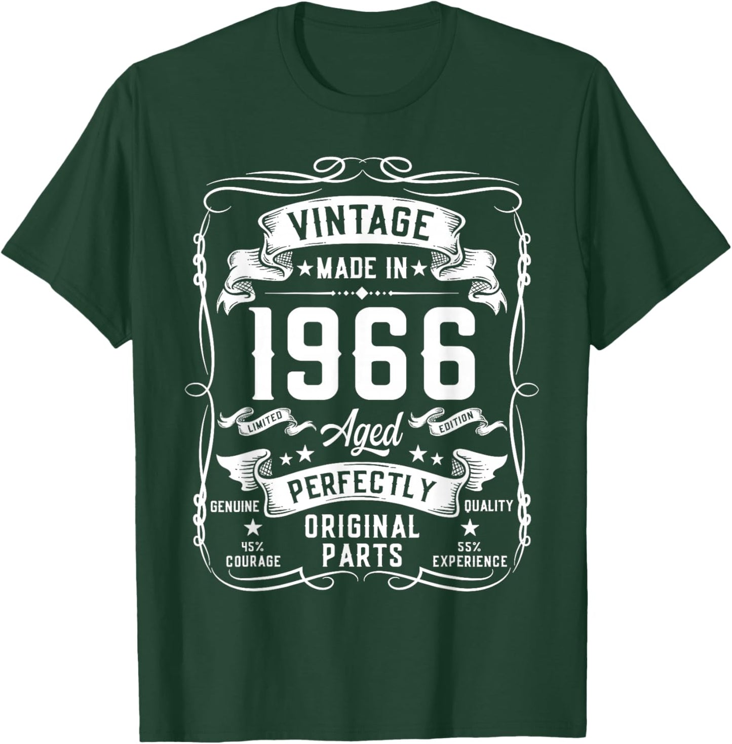 Vintage 1966 60yr 60th Birthday Gifts 60 Years Old T-Shirt - T-Shirt | Forest