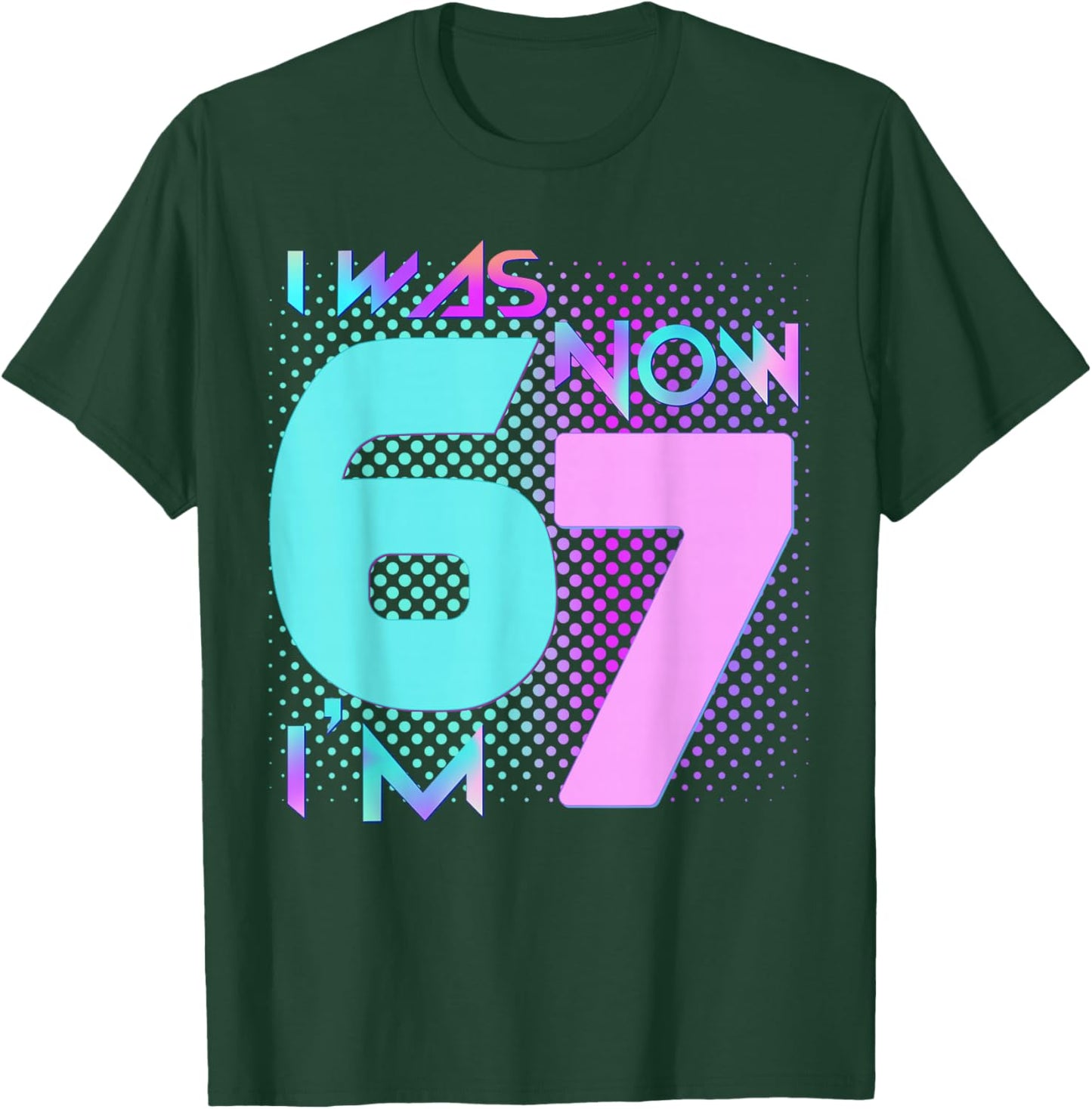 Blue and Pink I was 6 Now I'm 7 Birthday Boys Girls Bday T-Shirt - T-Shirt | Forest
