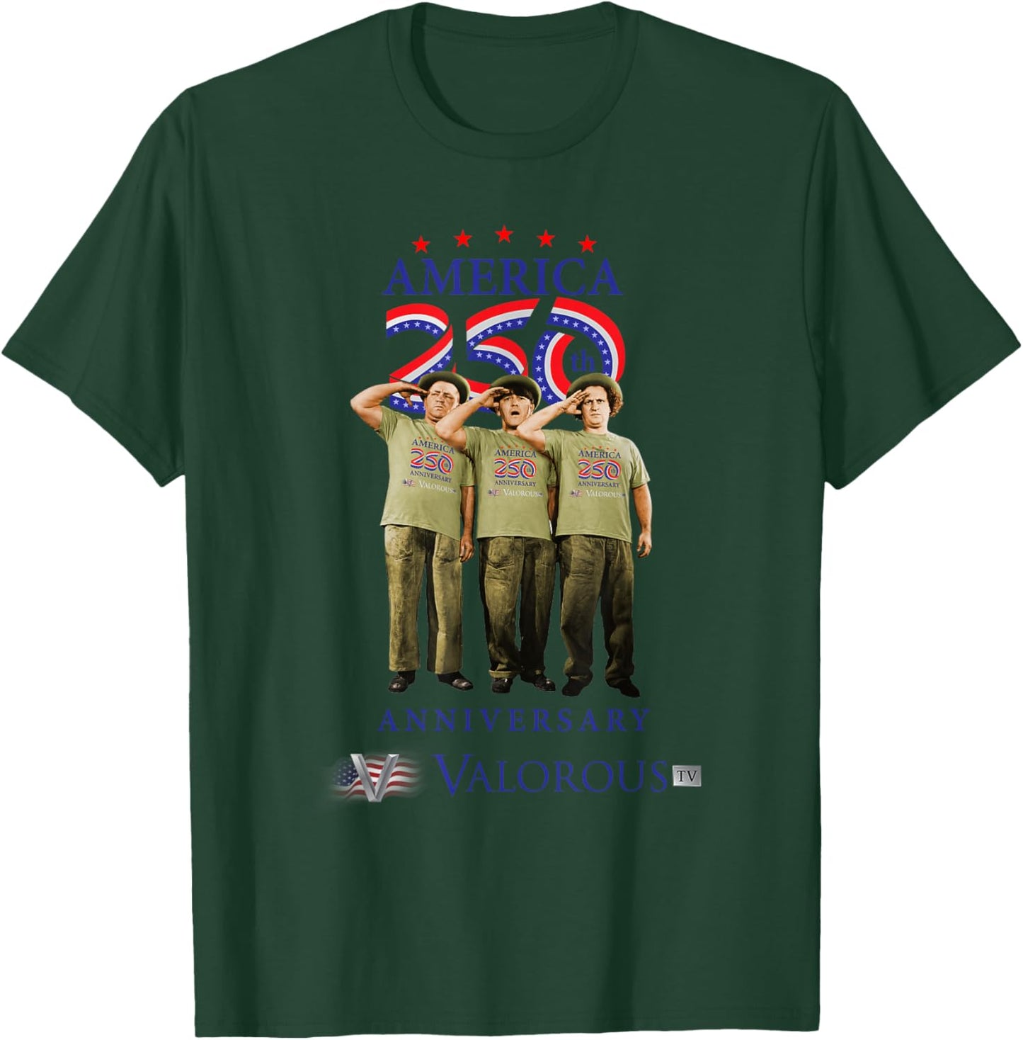 Three Stooges America 250 T-Shirt - T-Shirt | Forest