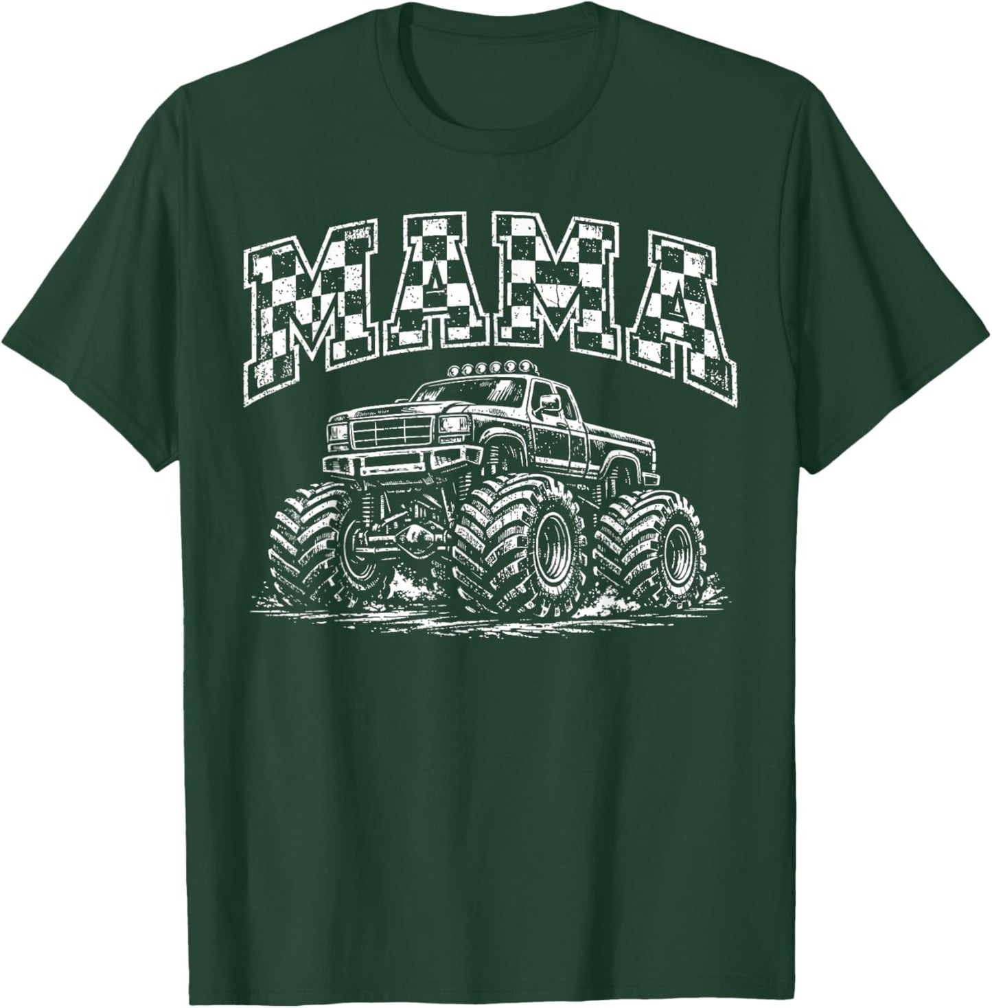 Mama Retro Monster Truck Family Crew Birthday Matching T-Shirt - T-Shirt | Forest