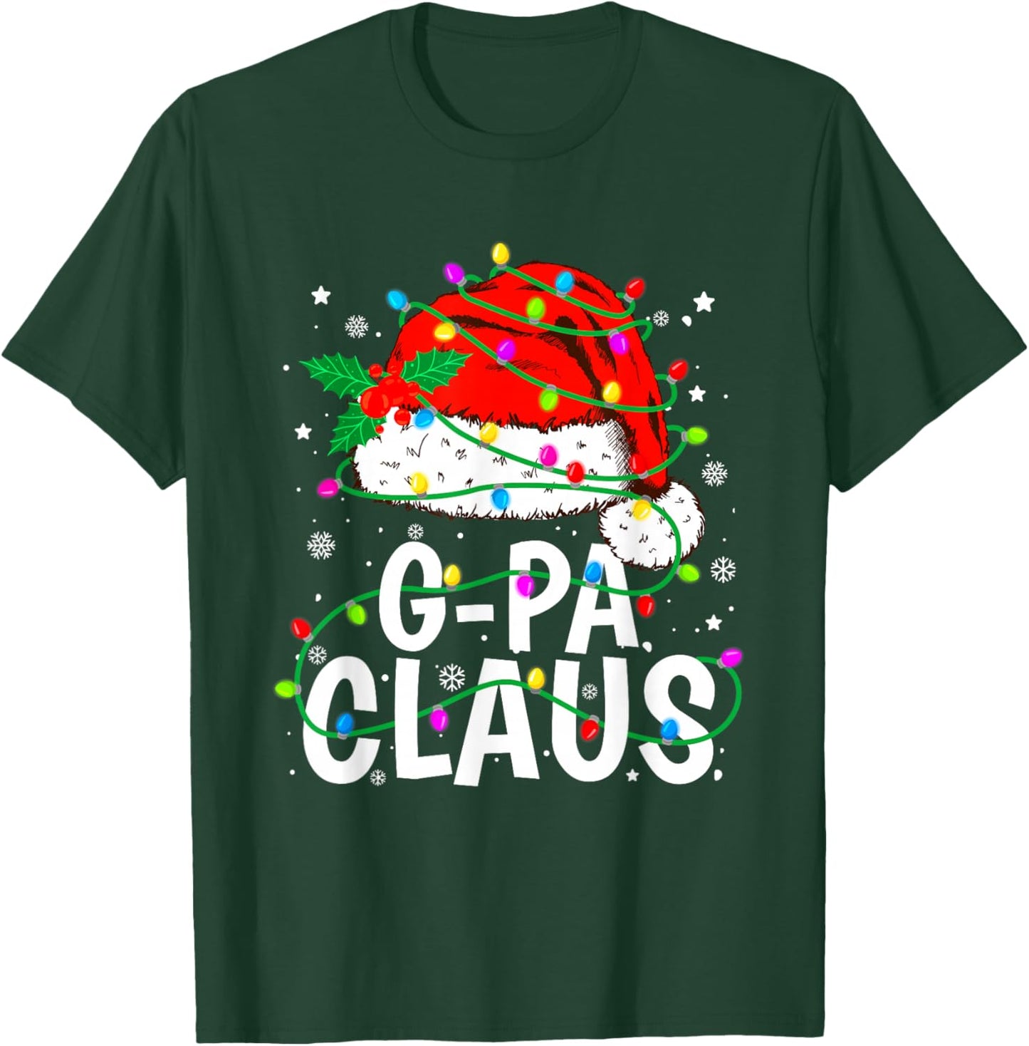 G-Pa Claus Christmas Lights Pajama Family Matching T-Shirt - T-Shirt | Forest