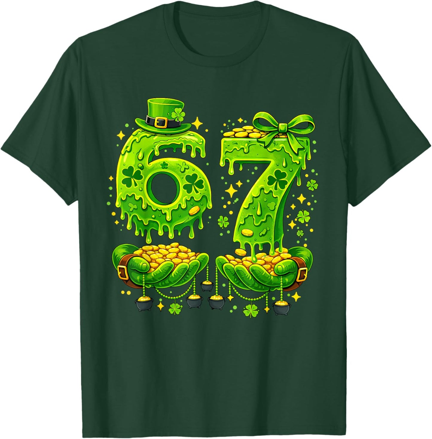 67 Six Seven St Patricks Day 6 7 Meme Boys Girls Teens Kids T-Shirt - T-Shirt | Forest