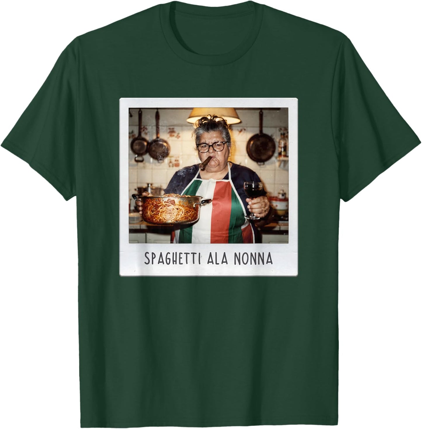 Spaghetti ala Nonna Funny Italian Pasta Granny Retro Vintage T-Shirt - T-Shirt | Forest