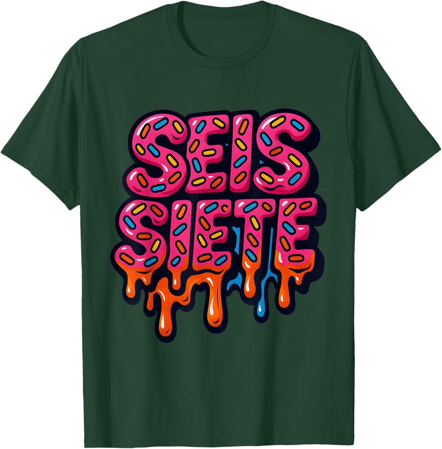 67 Six Seven SEIS Seven Spanish Brainrot Viral Meme T-Shirt - T-Shirt | Forest