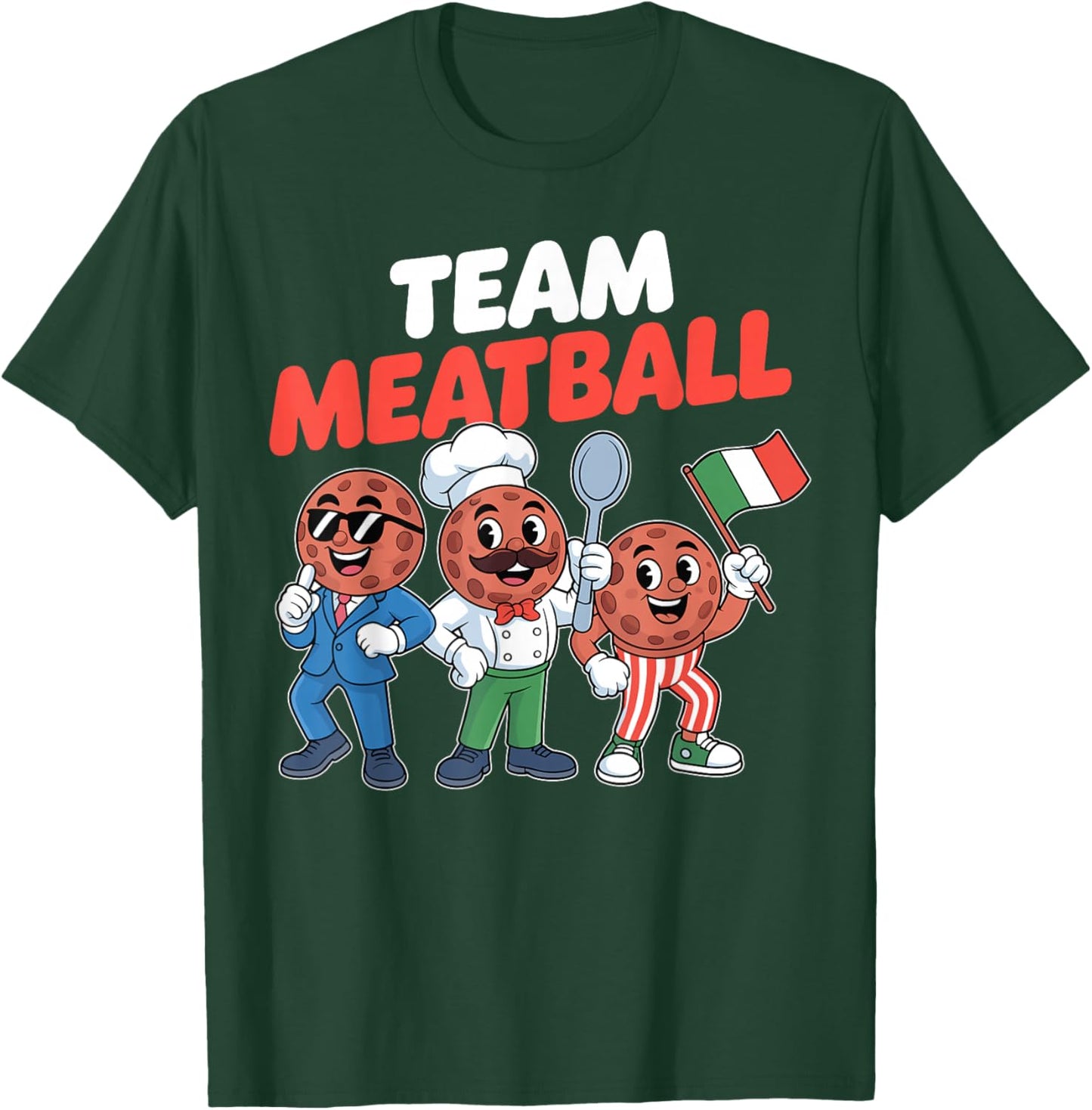 Team Meatball Funny Italian Food Italian Pride Pasta Lover T-Shirt - T-Shirt | Forest