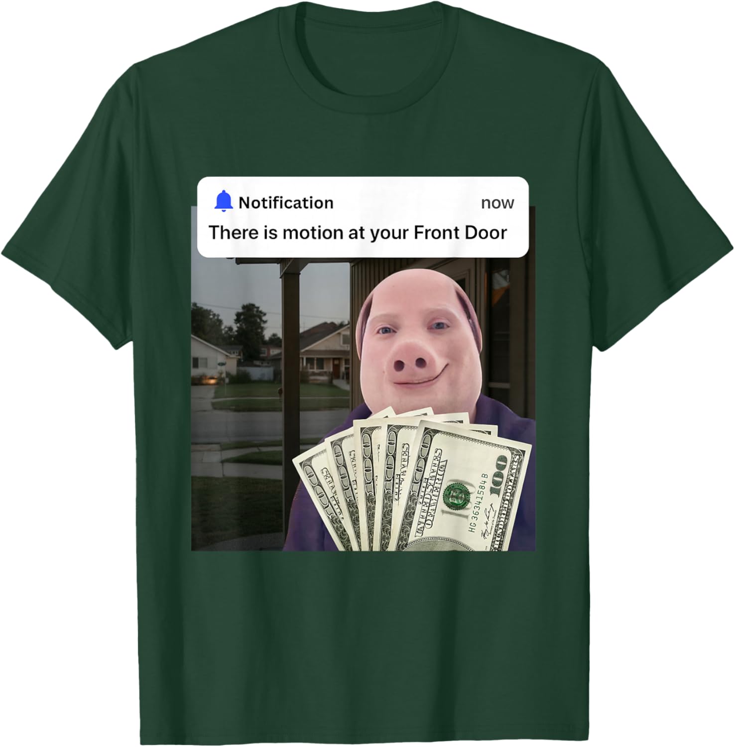 John Pork There is Motion at Your Front Door Brainrot Memes T-Shirt - T-Shirt | Forest
