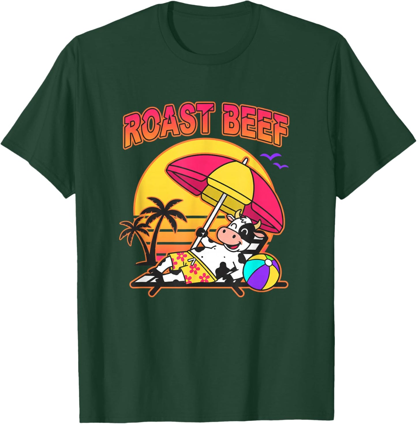 Roast Beef Beach Cow Funny Farm Animal Christian Humor T-Shirt - T-Shirt | Forest
