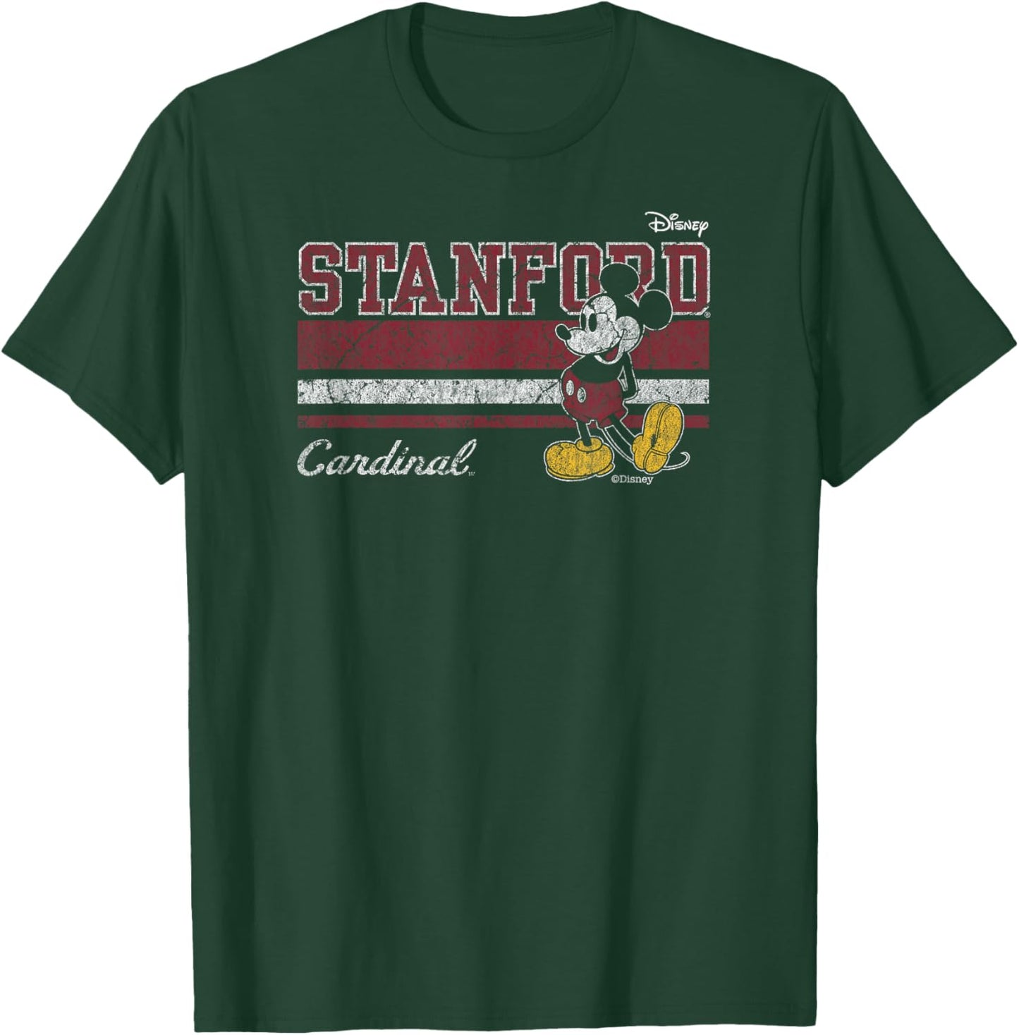 Stanford Cardinal Mickey Mouse Vintage Black T-Shirt - T-Shirt | Forest