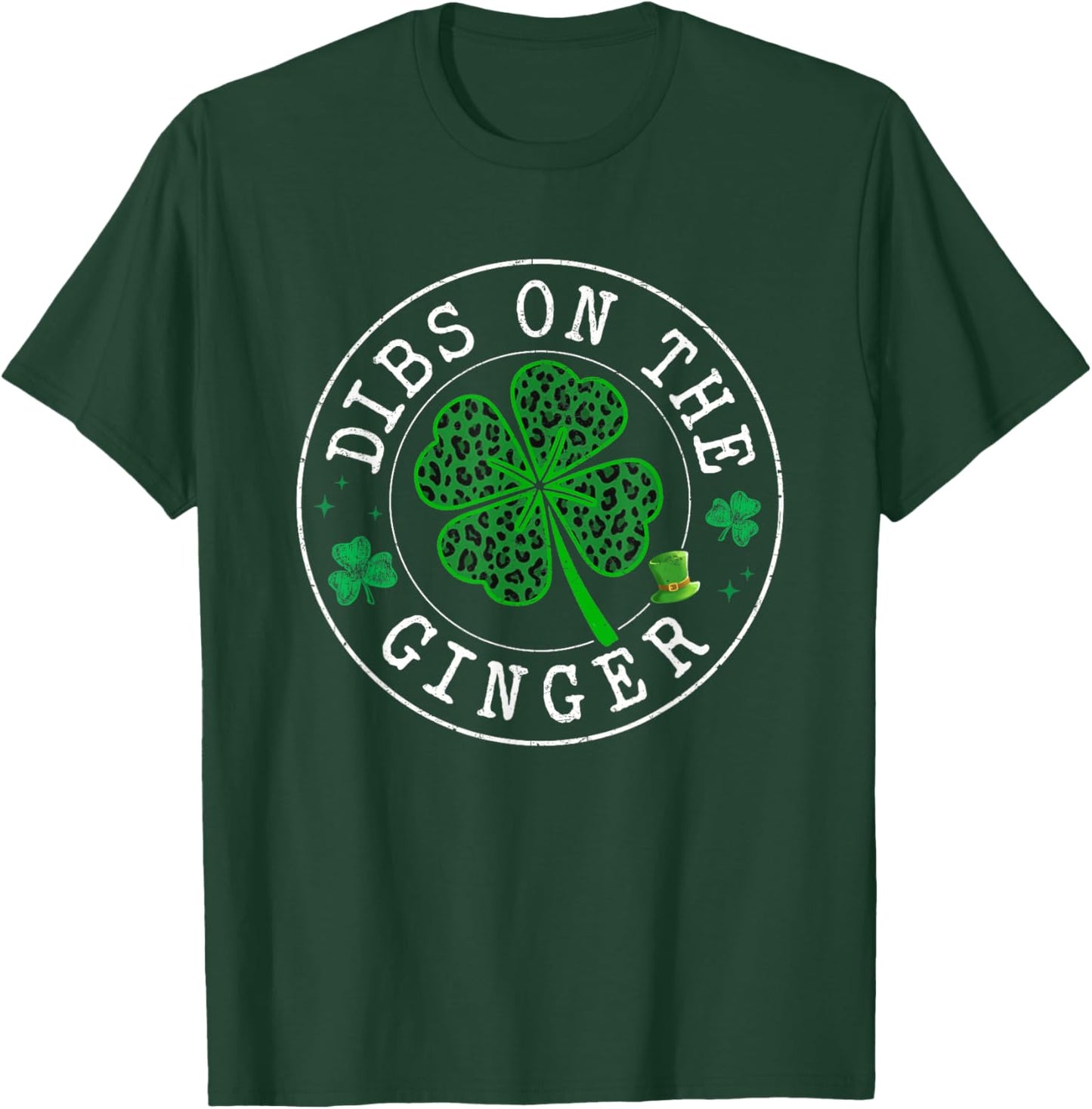 St Patrick Day Dibs On The Ginger Leopard Saint Pattys Girls T-Shirt - T-Shirt | Forest