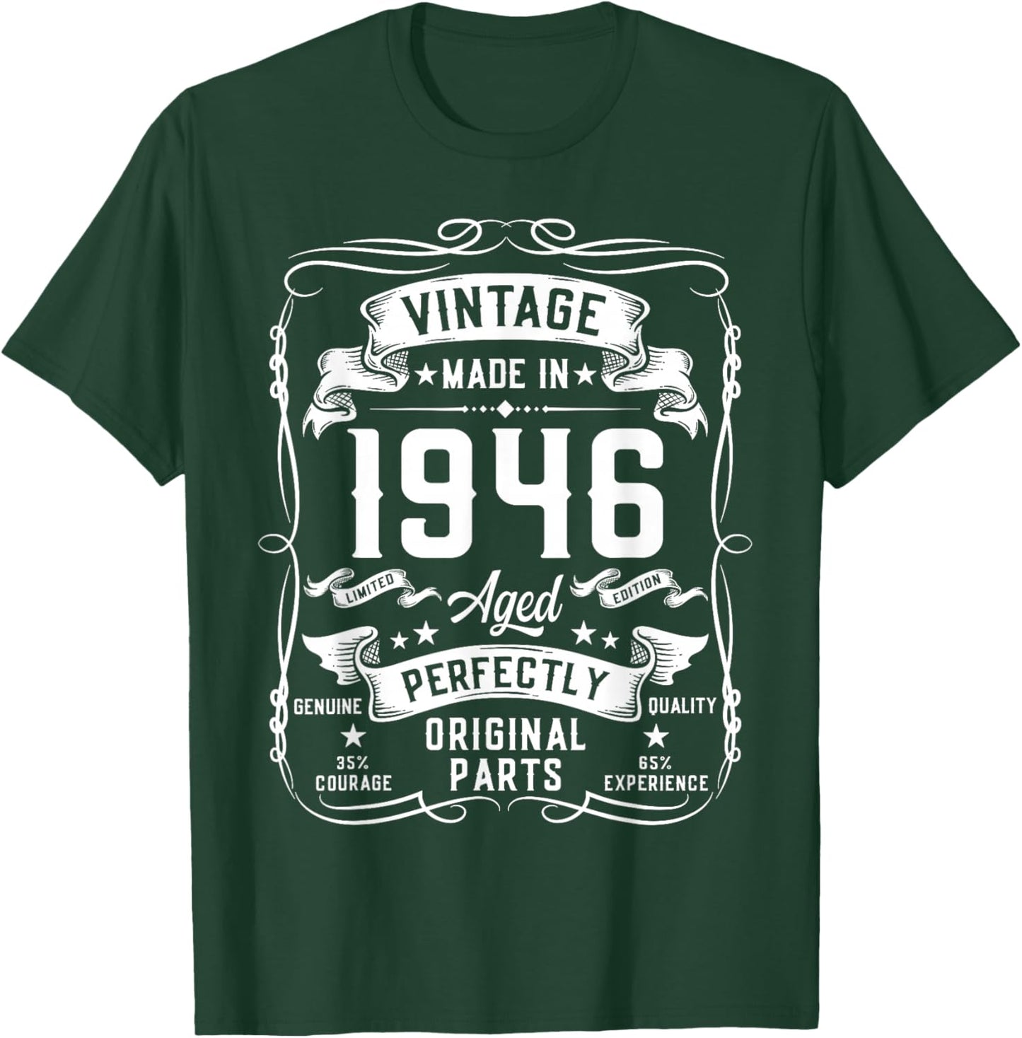 Vintage 1946 80yr 80th Birthday Gifts 80 Years Old T-Shirt - T-Shirt | Forest