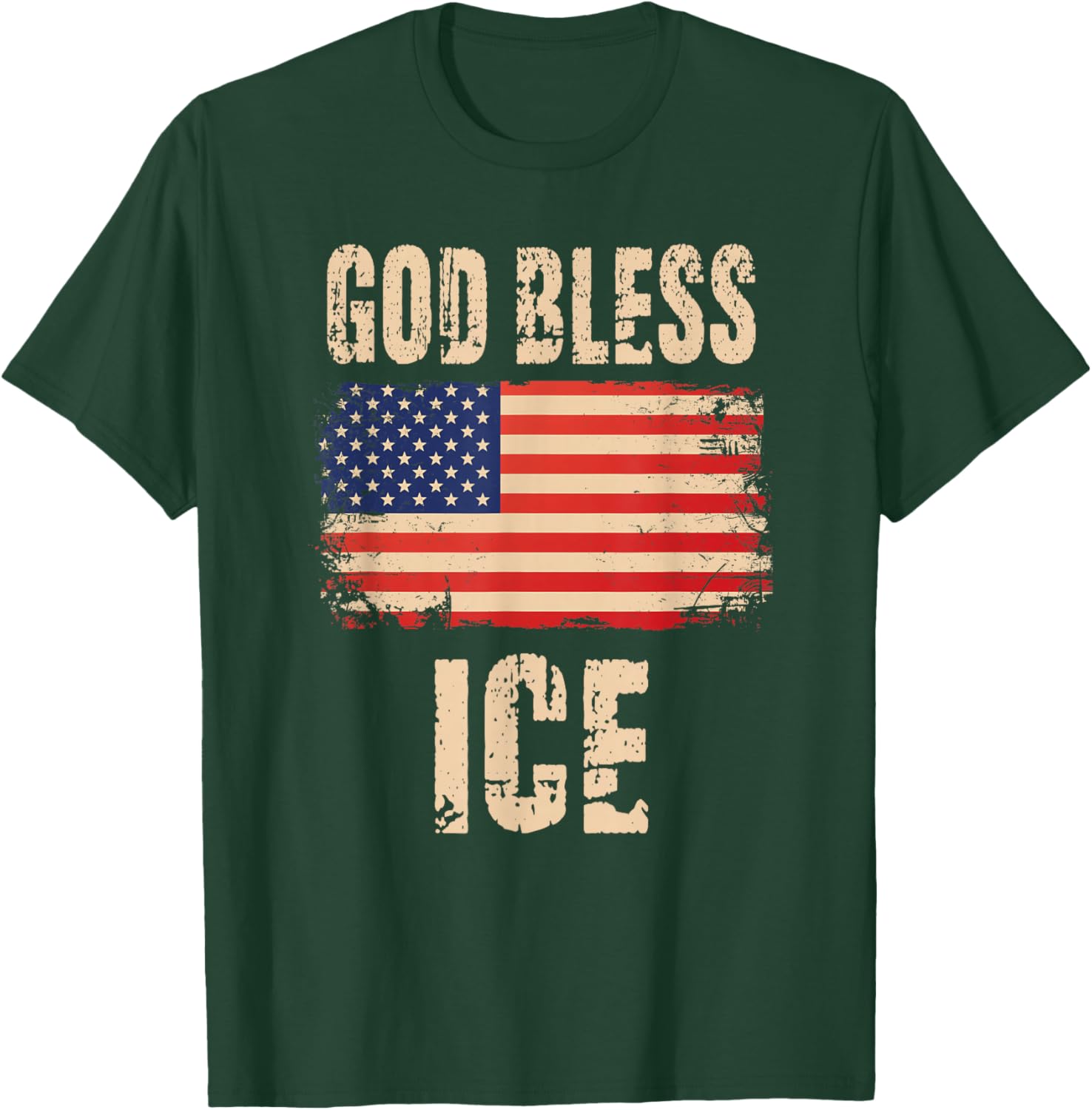 God Bless Ice USA Flag T-Shirt - T-Shirt | Forest