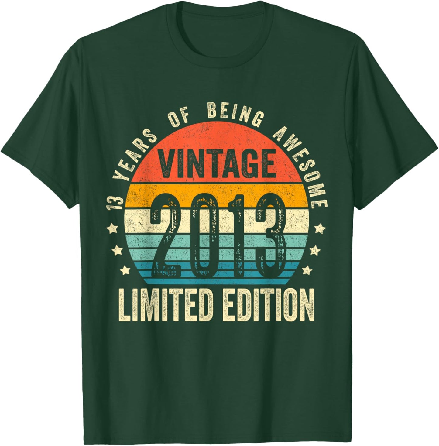 13 Year Old Gifts Vintage 2013 13th Birthday Boys Girls T-Shirt - T-Shirt | Forest