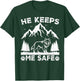 He Keeps Me Safe Wolf Lovers Adventure Spirit Nature T-Shirt - T-Shirt | Forest