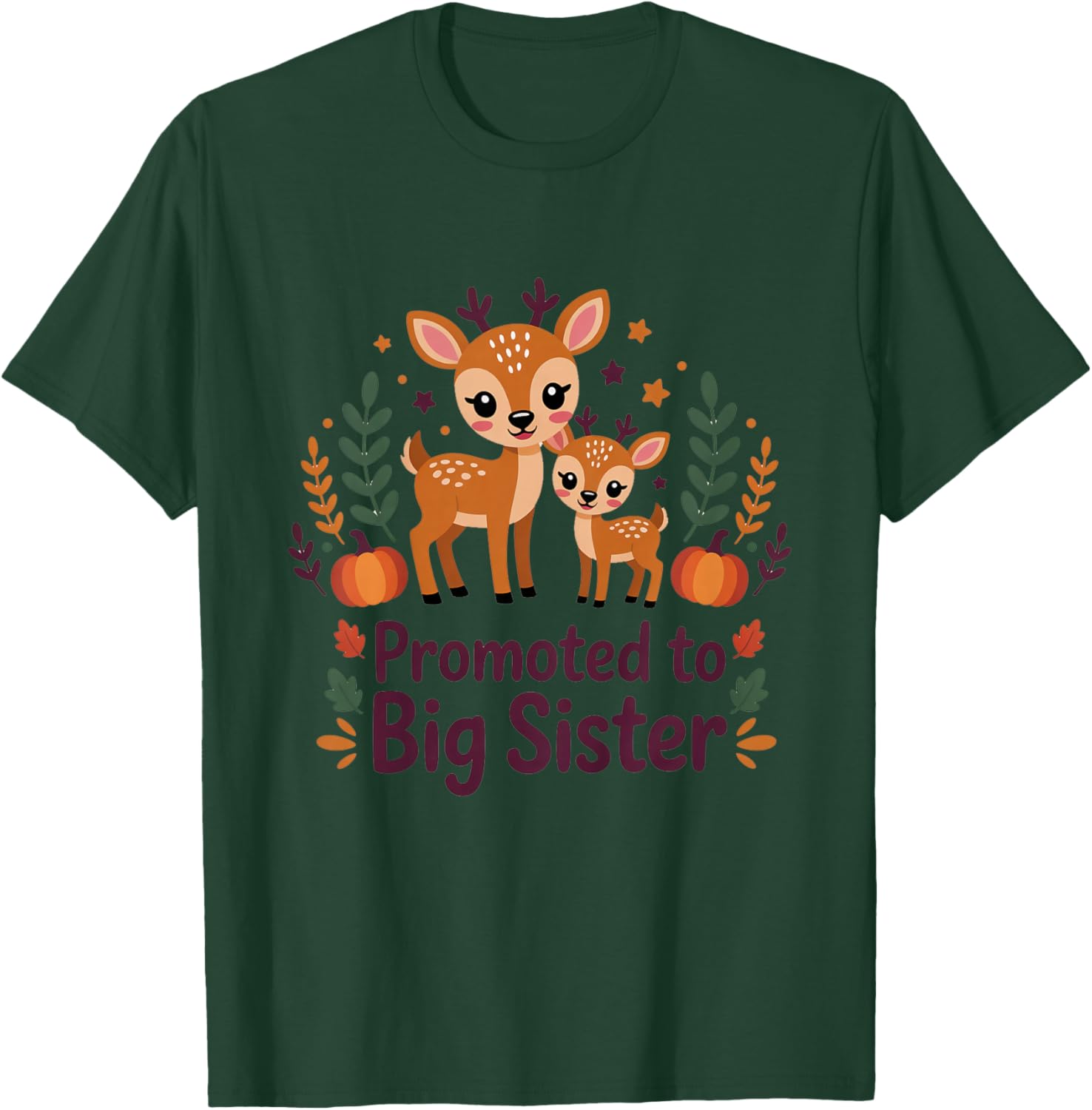 Promoted to Big Sister Deer Design – Sweet Woodland T-Shirt - T-Shirt | Forest