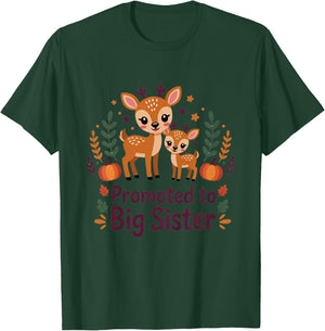 Promoted to Big Sister Deer Design – Sweet Woodland T-Shirt - T-Shirt | Forest