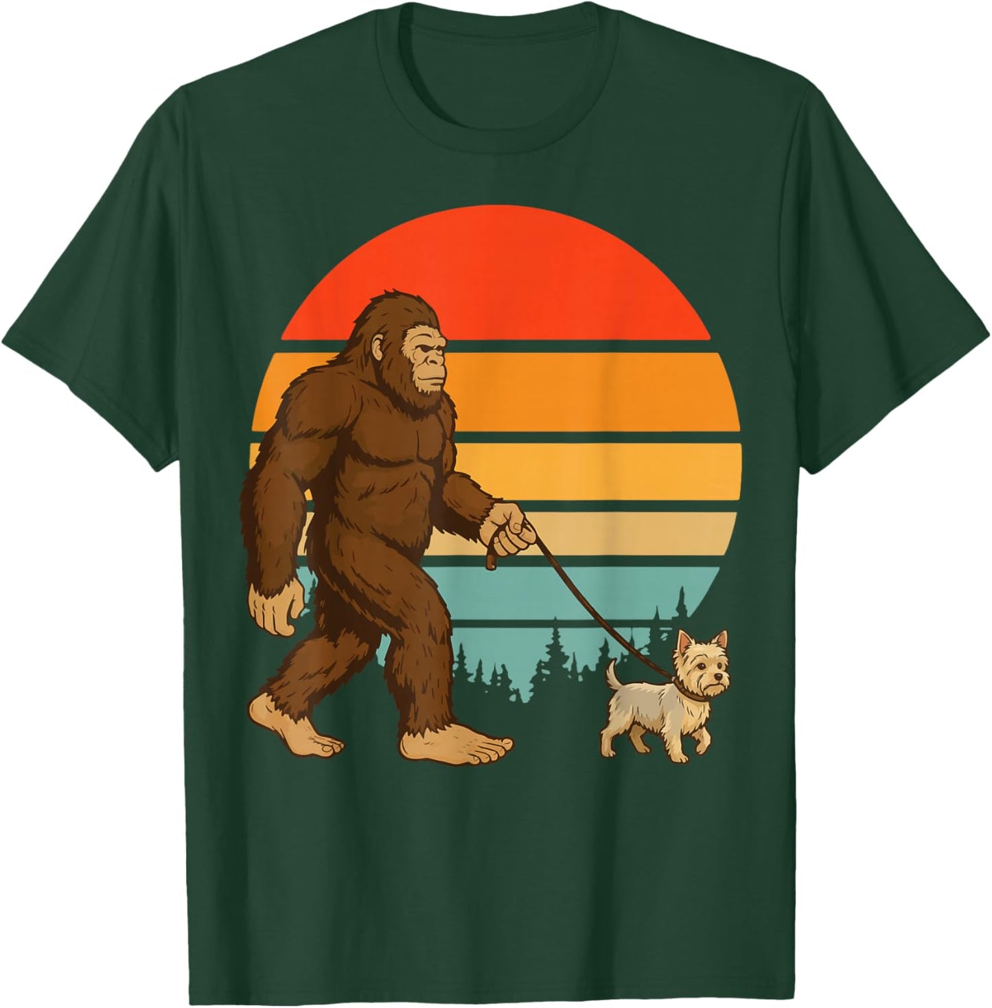 Bigfoot Yorkshire Terrier Retro Yorkie T-Shirt - T-Shirt | Forest