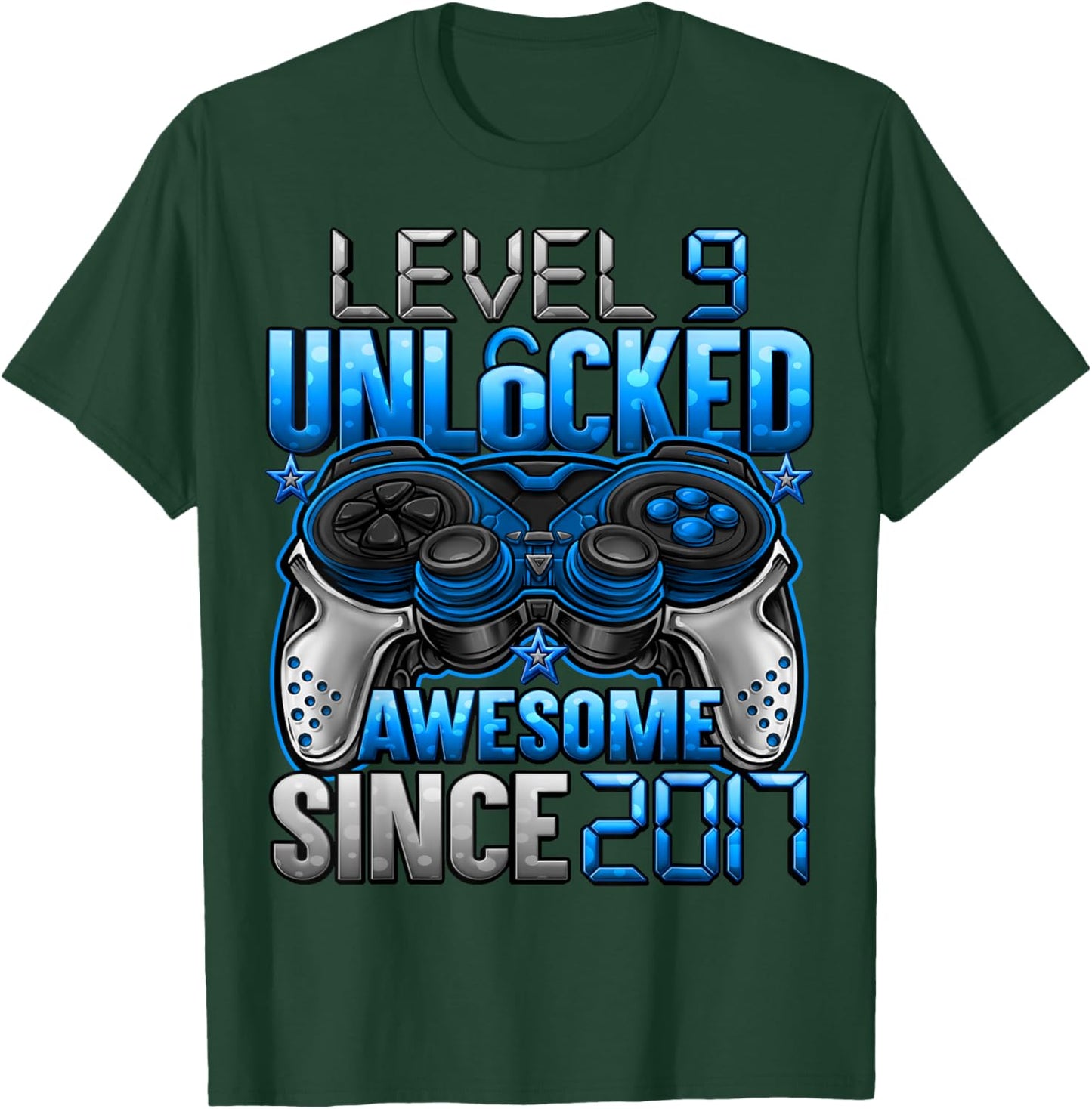 Level 9 Unlocked 9 Year Old Gifts for Boys 9th Birthday Boy T-Shirt - T-Shirt | Forest