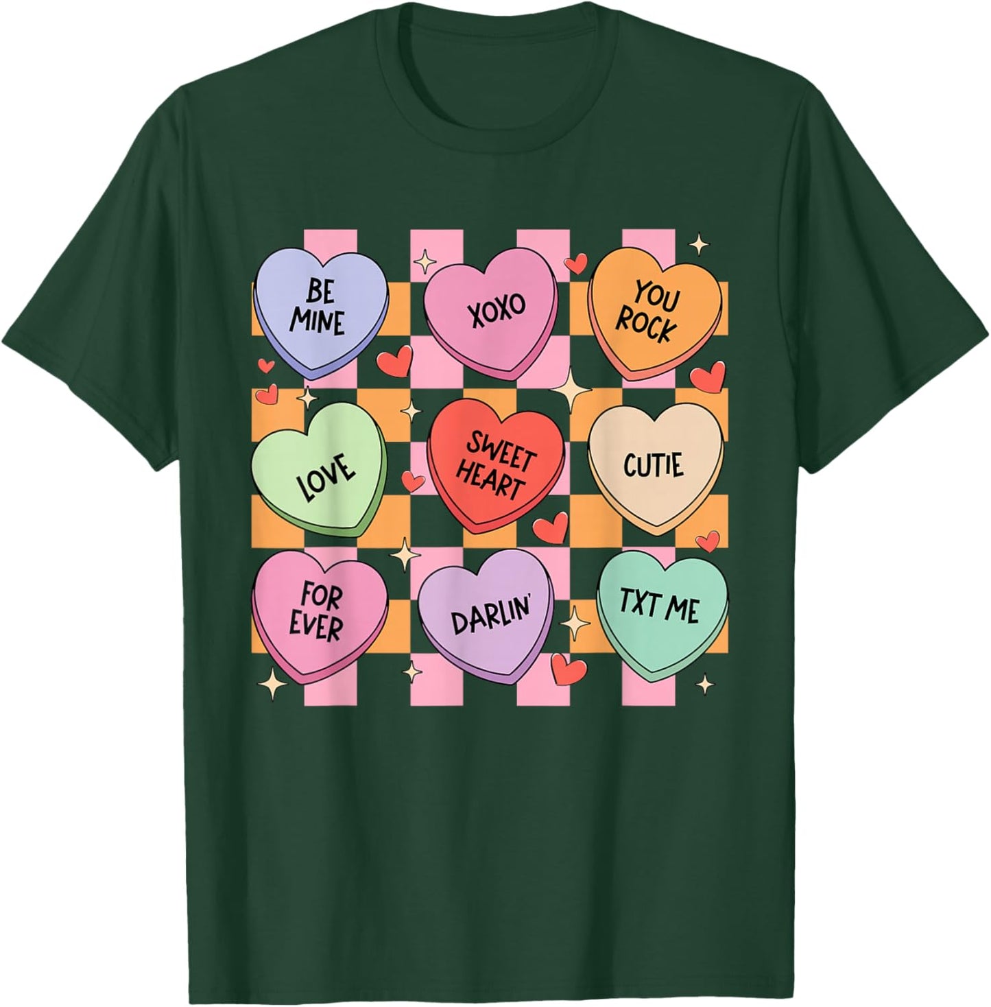Valentines Hearts Candy Be Mine Valentine Men Women Kids T-Shirt - T-Shirt | Forest