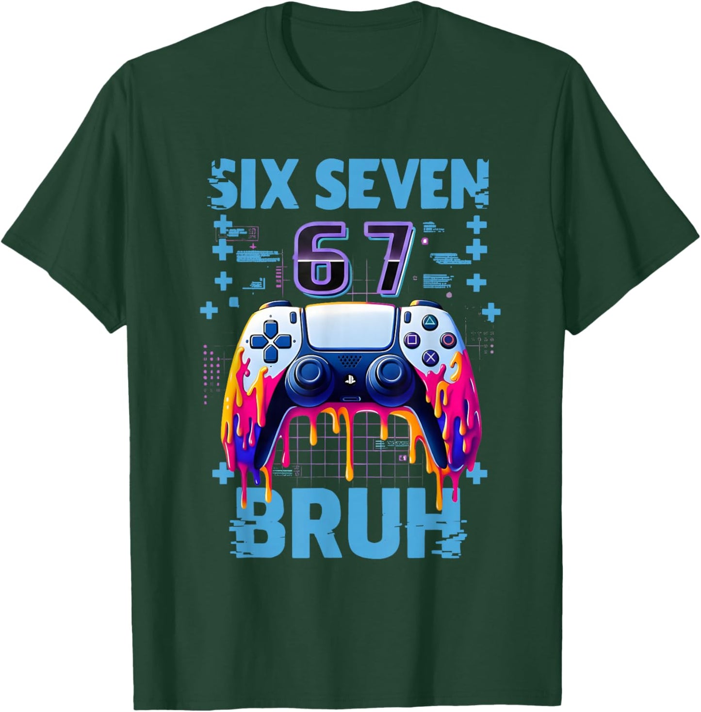 Funny Six Seven 67 Bruh Birthday Boy Gamer Gift Boys Kid T-Shirt - T-Shirt | Forest