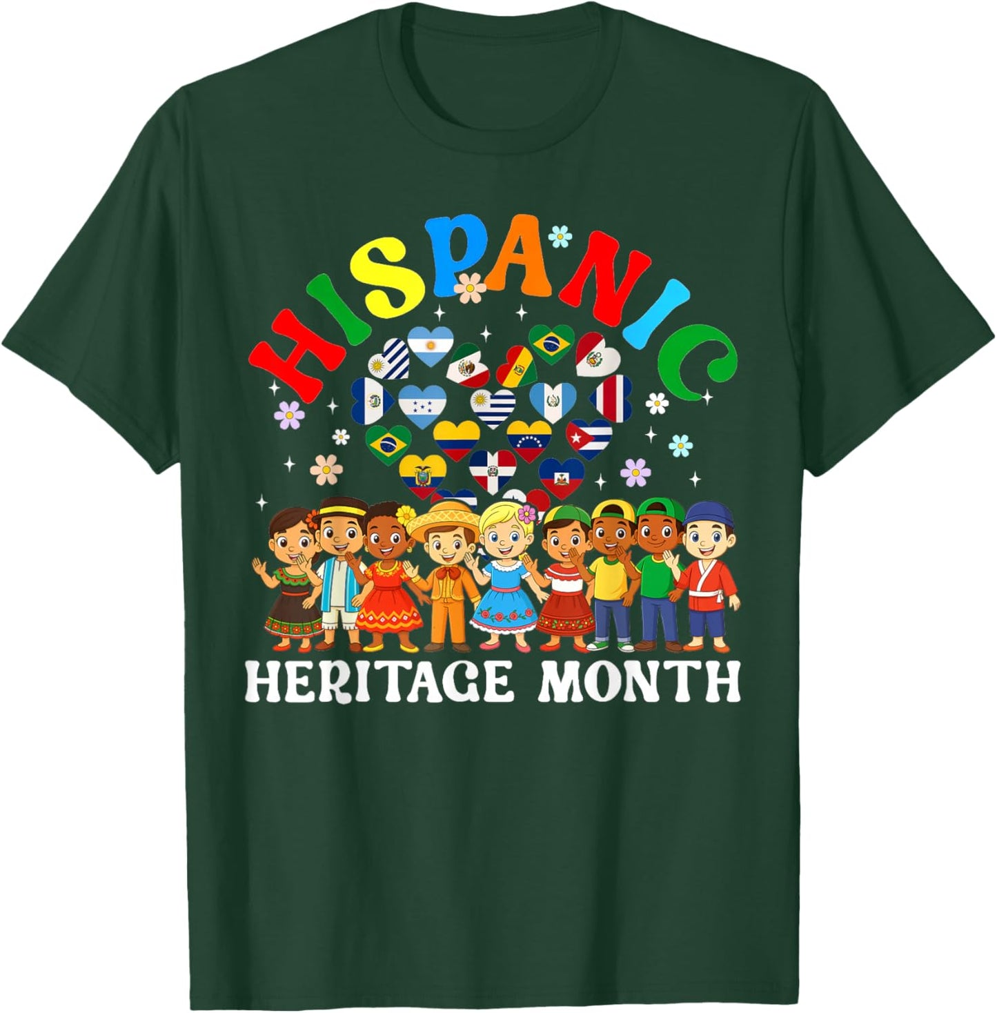 Hispanic Heritage Month All Latin Countries Boys Girls Kids T-Shirt - T-Shirt | Forest