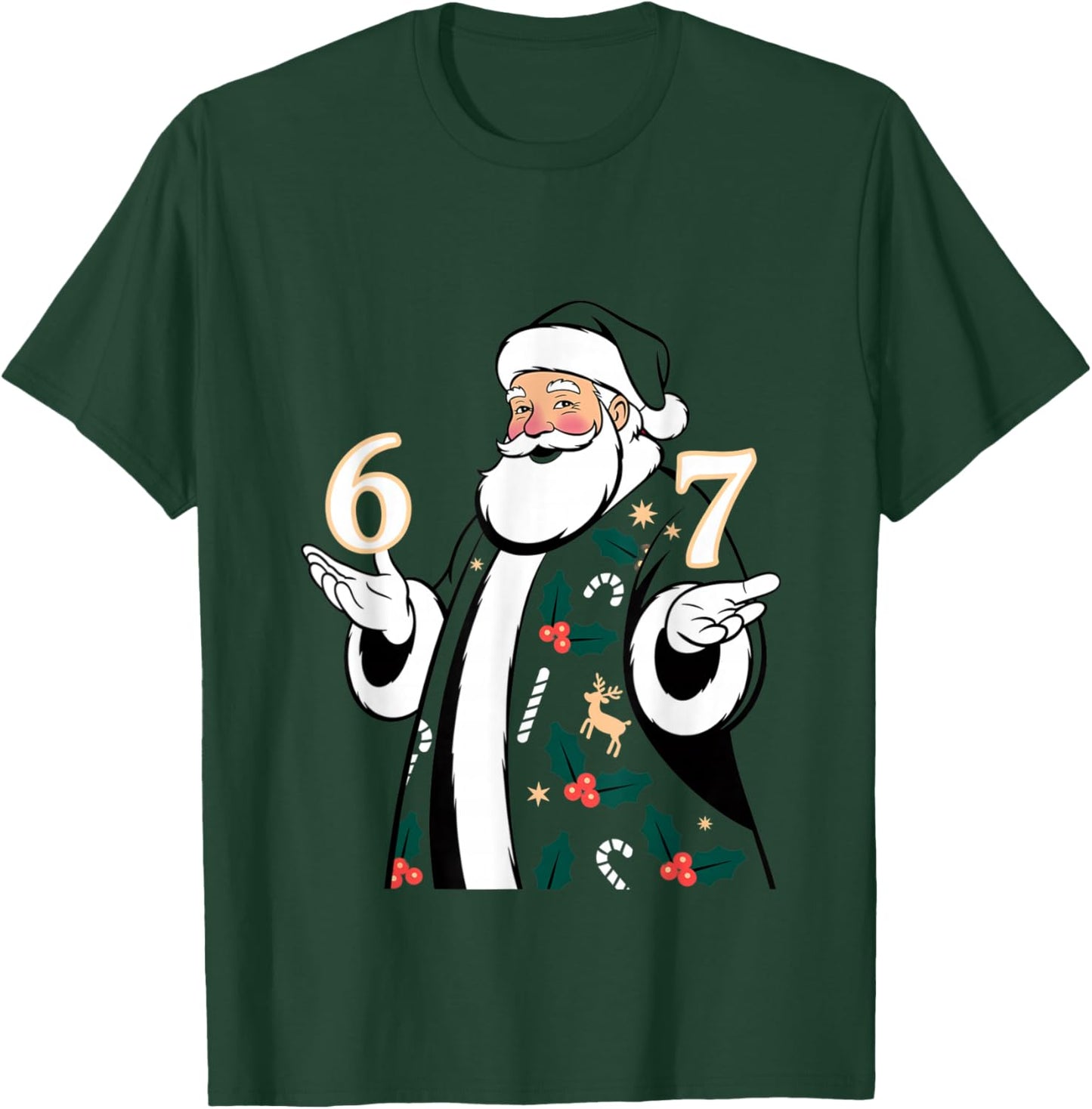 Christmas 67 Funny Xmas Six Seven Ugly Sweater 6-7 T-Shirt - T-Shirt | Forest