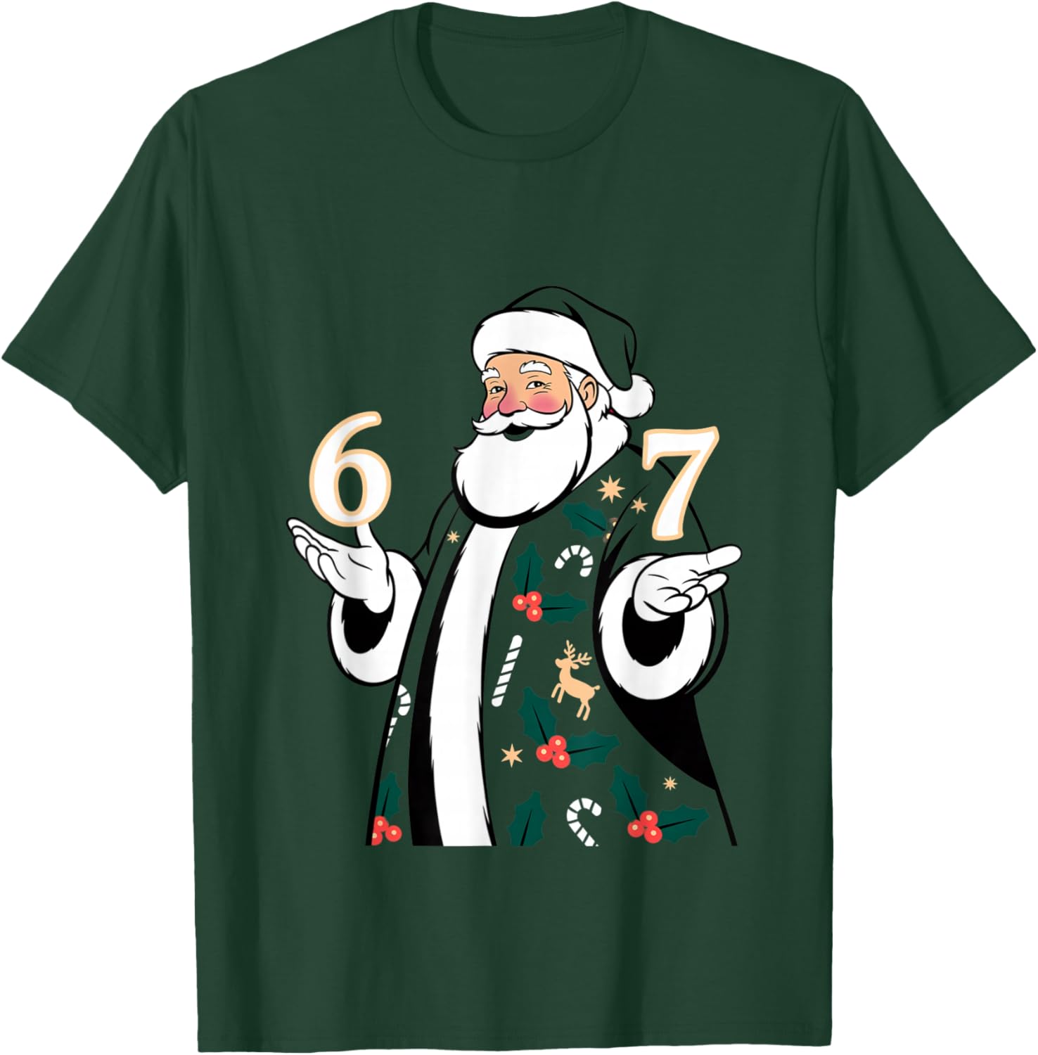 Christmas 67 Funny Xmas Six Seven Ugly Sweater 6-7 T-Shirt - T-Shirt | Forest