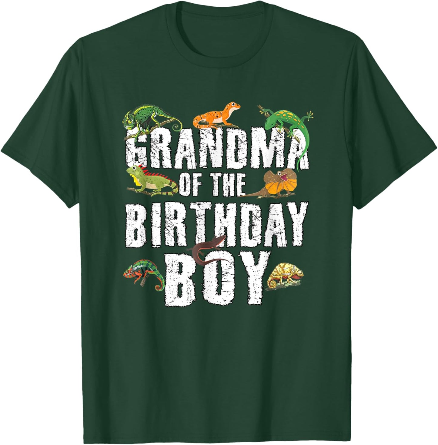 Grandma of The Birthday Boy Reptiles Lizard Themed Party T-Shirt - T-Shirt | Forest