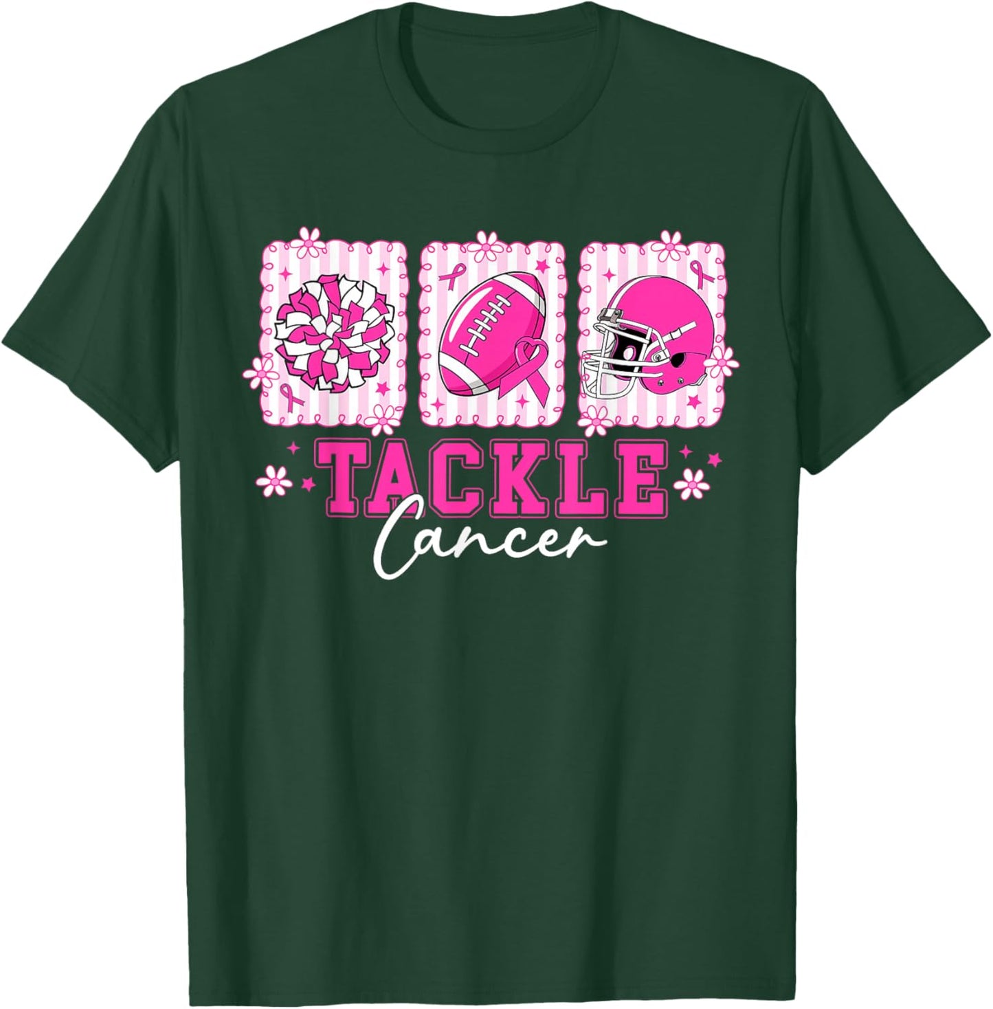 Pink Out Tackle Breast Cancer Awareness American Football T-Shirt - T-Shirt | Forest